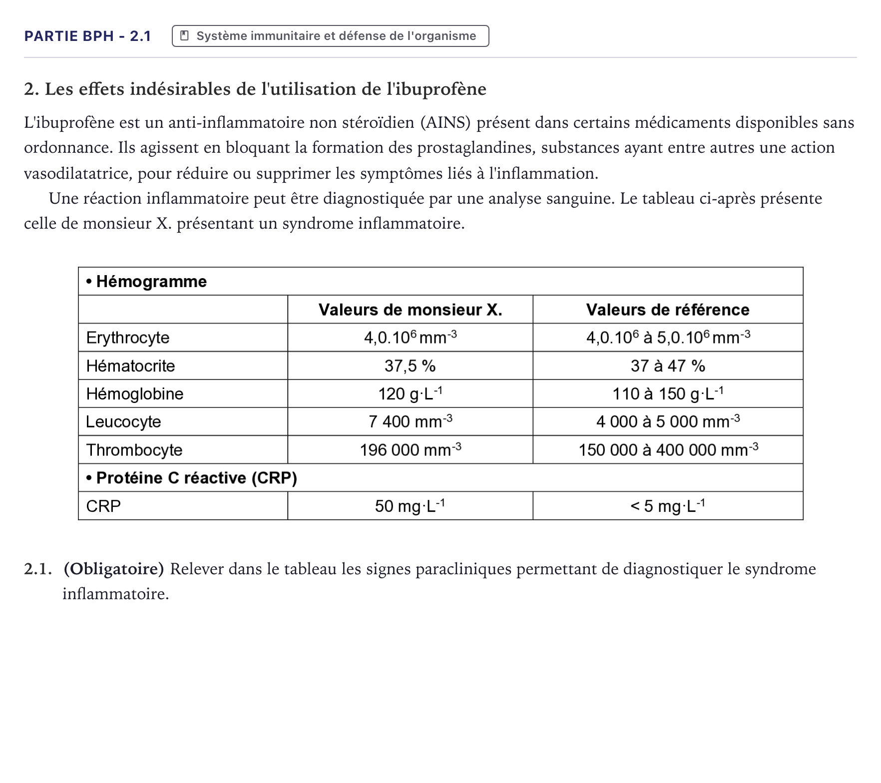 Énoncé: Partie BPH - 2.1 · Bac ST2S Chimie, Biologie et Physiopathologie Humaines Métropole 2022