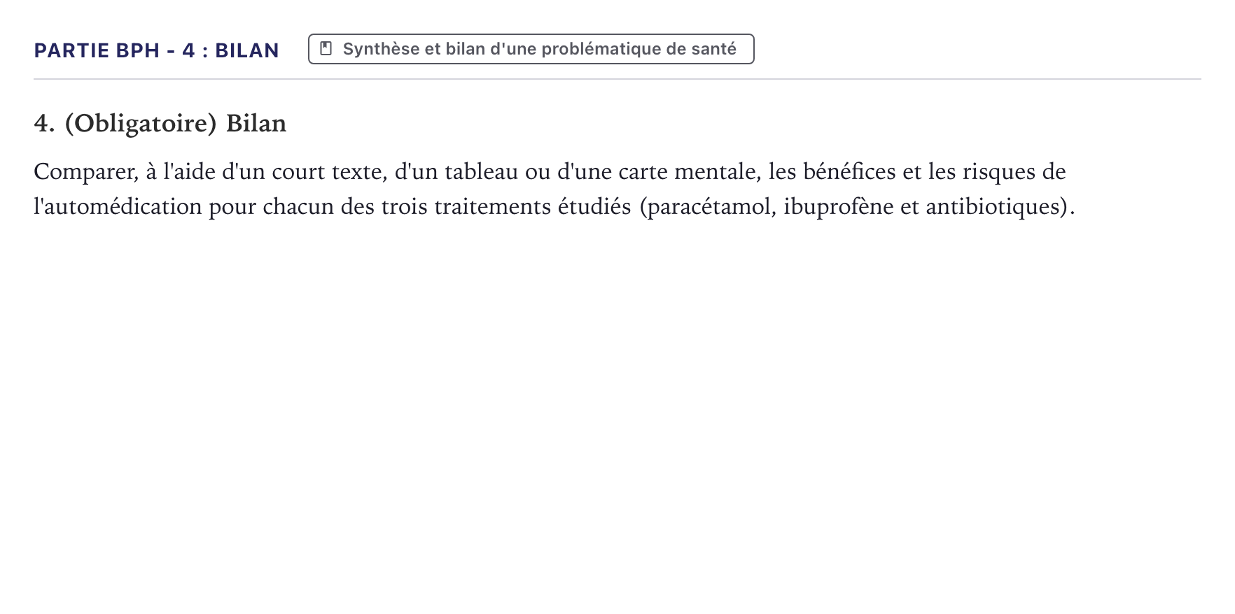 Énoncé: Partie BPH - 4 : Bilan · Bac ST2S Chimie, Biologie et Physiopathologie Humaines Métropole 2022