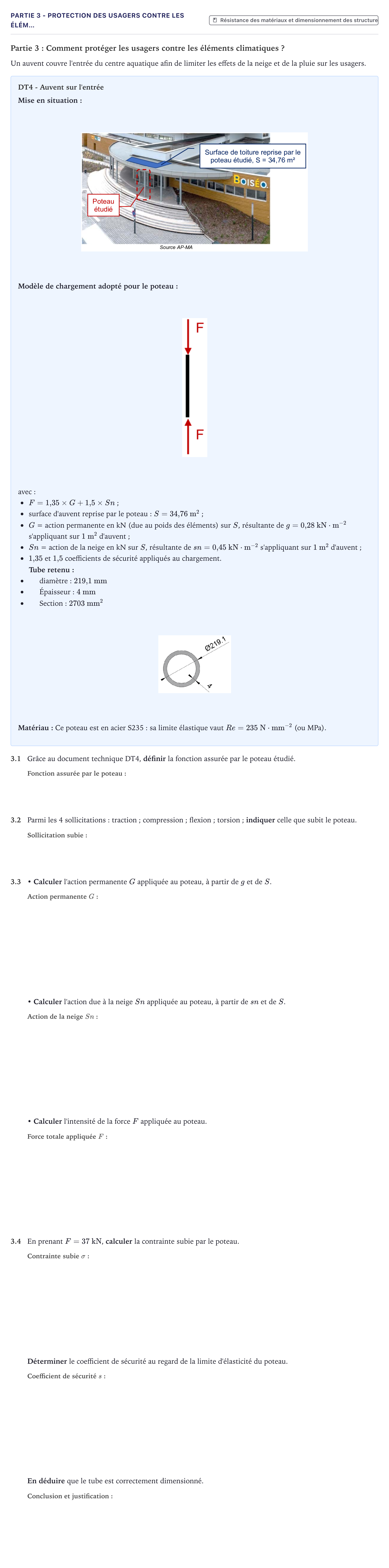 Énoncé: Partie 3 - Protection des usagers contre les élém… · Bac STI2D Ingénierie, Innovation et Développement Durable Métropole - AC 2022