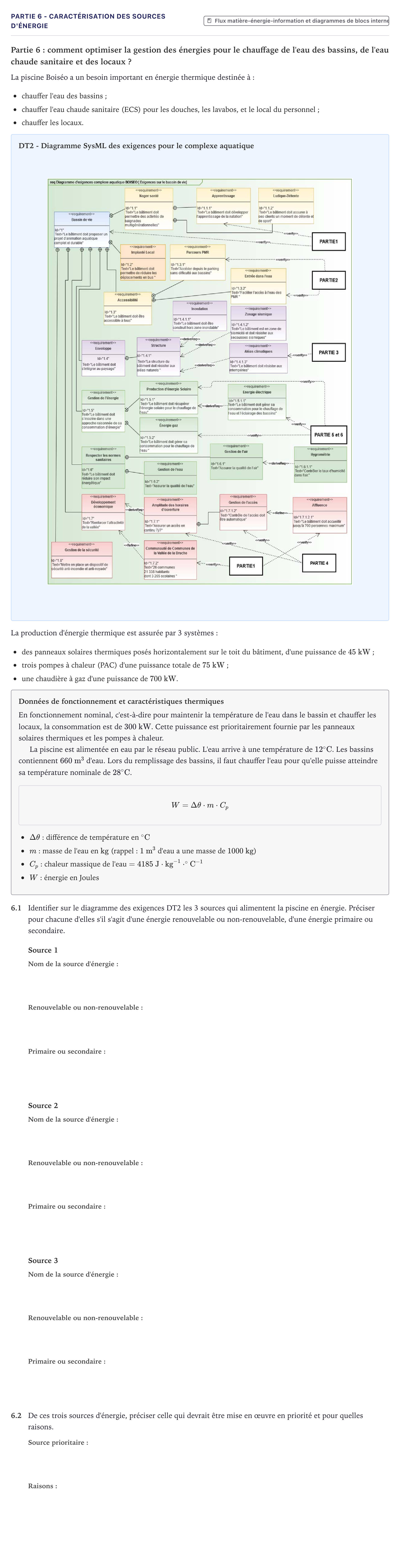 Énoncé: Partie 6 - Caractérisation des sources d'énergie · Bac STI2D Ingénierie, Innovation et Développement Durable Métropole - AC 2022