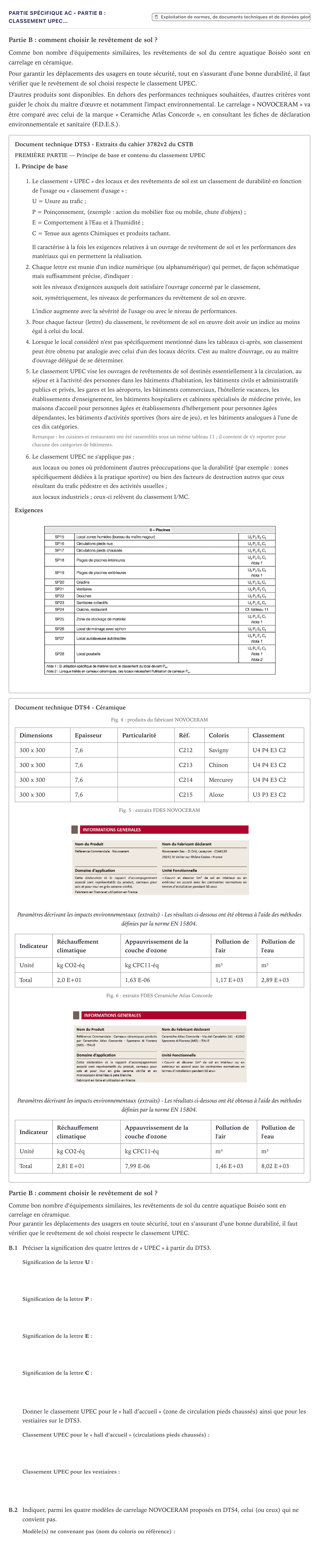 Énoncé: Partie Spécifique AC - Partie B : Classement UPEC… · Bac STI2D Ingénierie, Innovation et Développement Durable Métropole - AC 2022