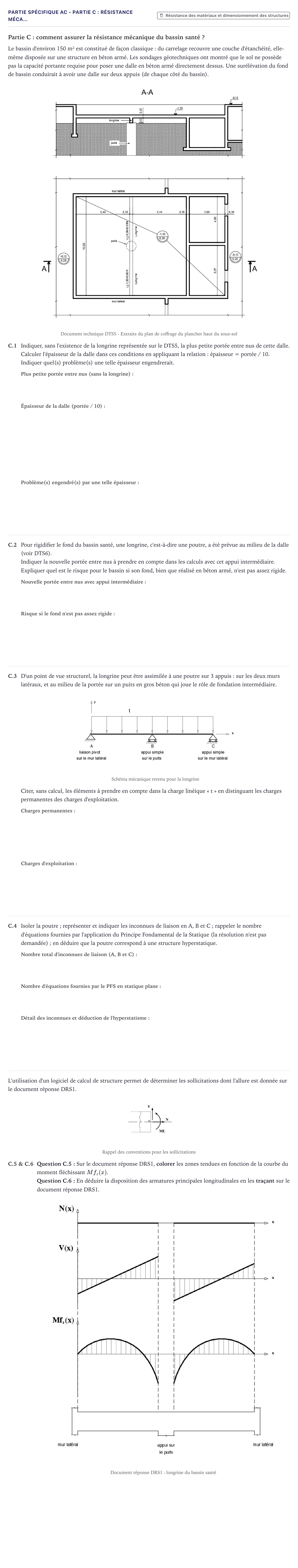 Énoncé: Partie Spécifique AC - Partie C : Résistance méca… · Bac STI2D Ingénierie, Innovation et Développement Durable Métropole - AC 2022
