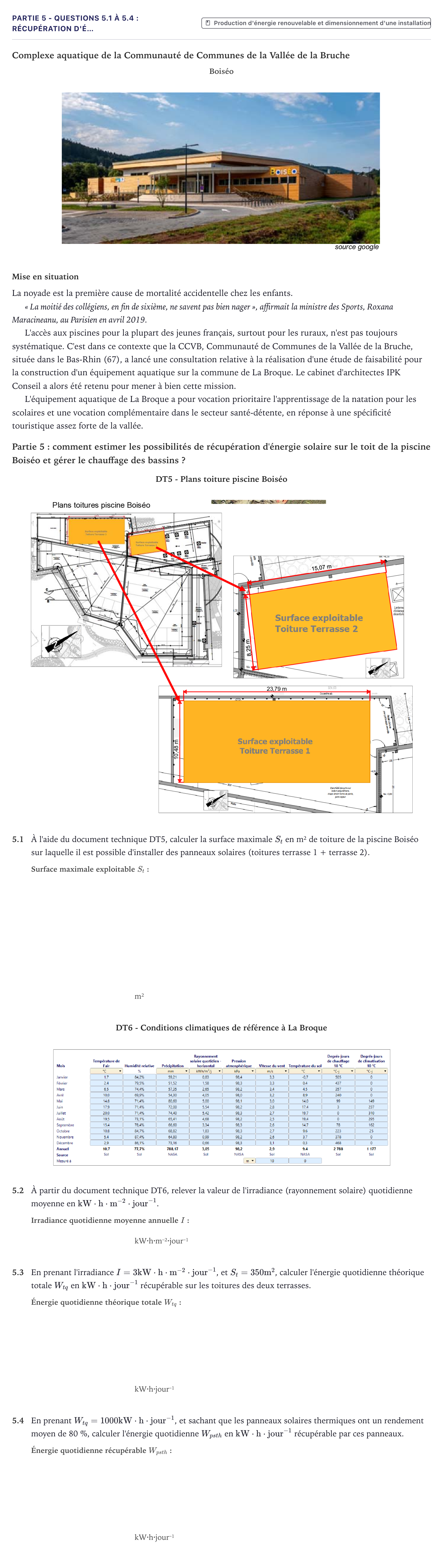 Énoncé: Partie 5 - Questions 5.1 à 5.4 : Récupération d'é… · Bac STI2D Ingénierie, Innovation et Développement Durable Métropole - ITEC 2022