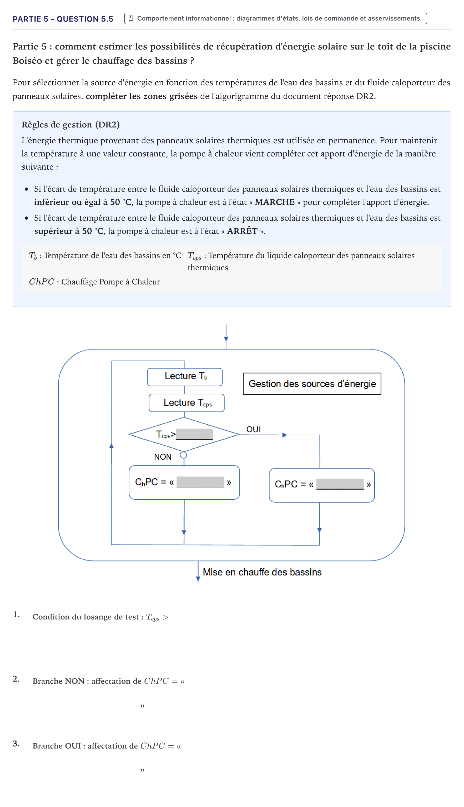 Énoncé: Partie 5 - Question 5.5 · Bac STI2D Ingénierie, Innovation et Développement Durable Métropole - SIN 2022