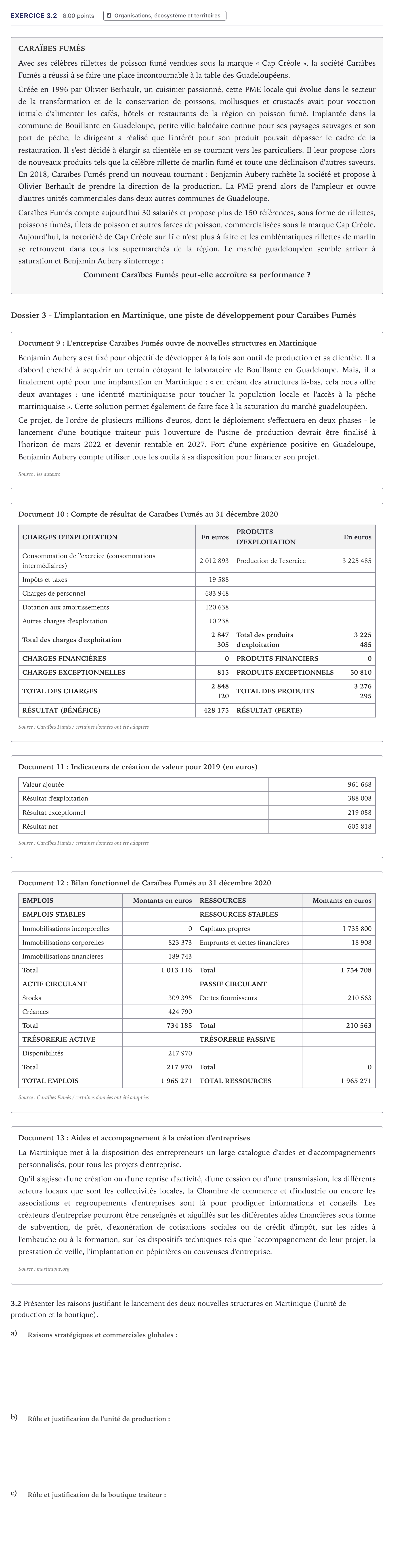 Énoncé: Exercice 3.2 · Bac STMG Management des Sciences de Gestion et du Numérique Métropole 2022