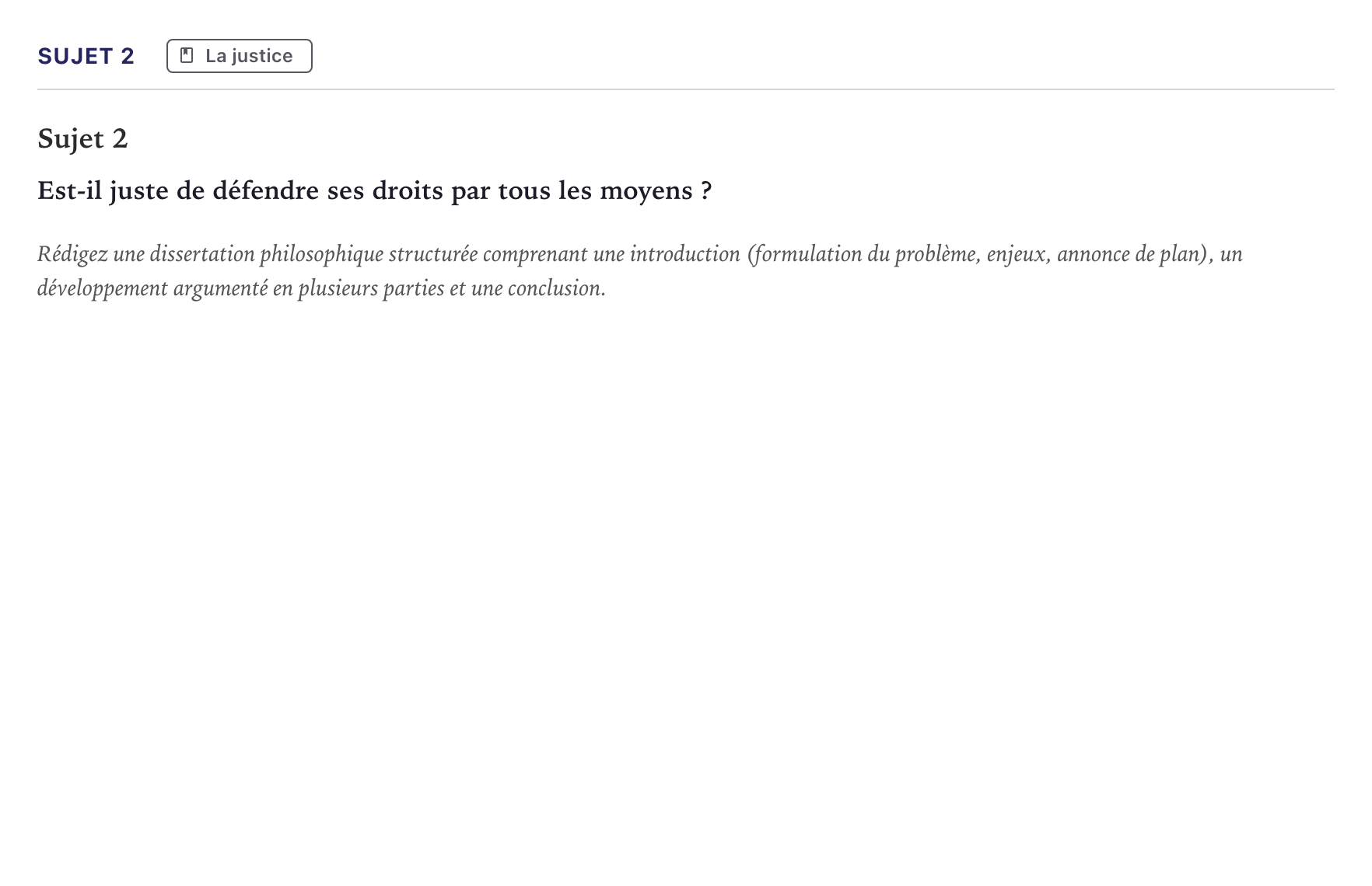 Énoncé: Sujet 2 · Bac STMG Philosophie Métropole 2022