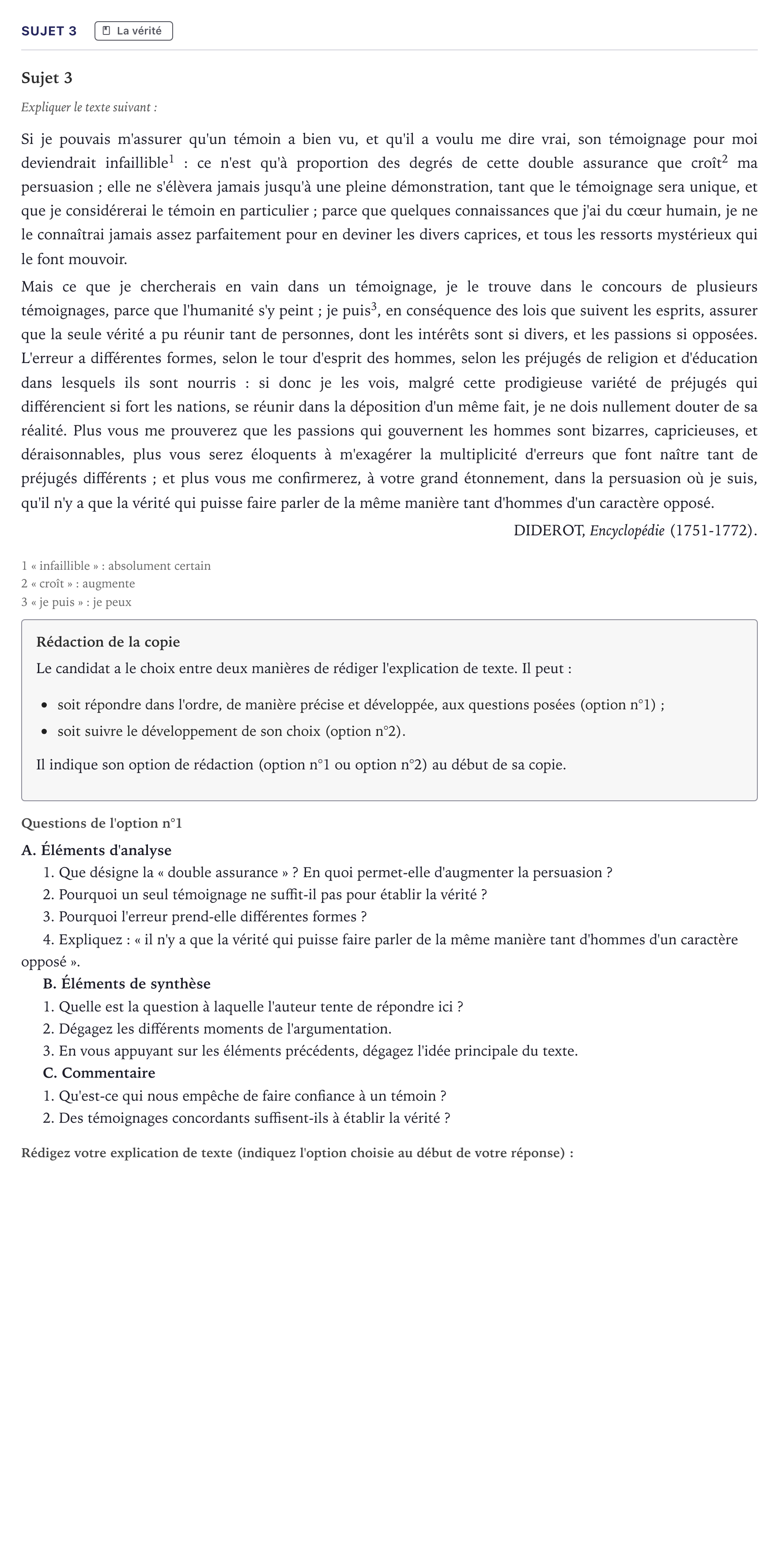 Énoncé: Sujet 3 · Bac STMG Philosophie Métropole 2022
