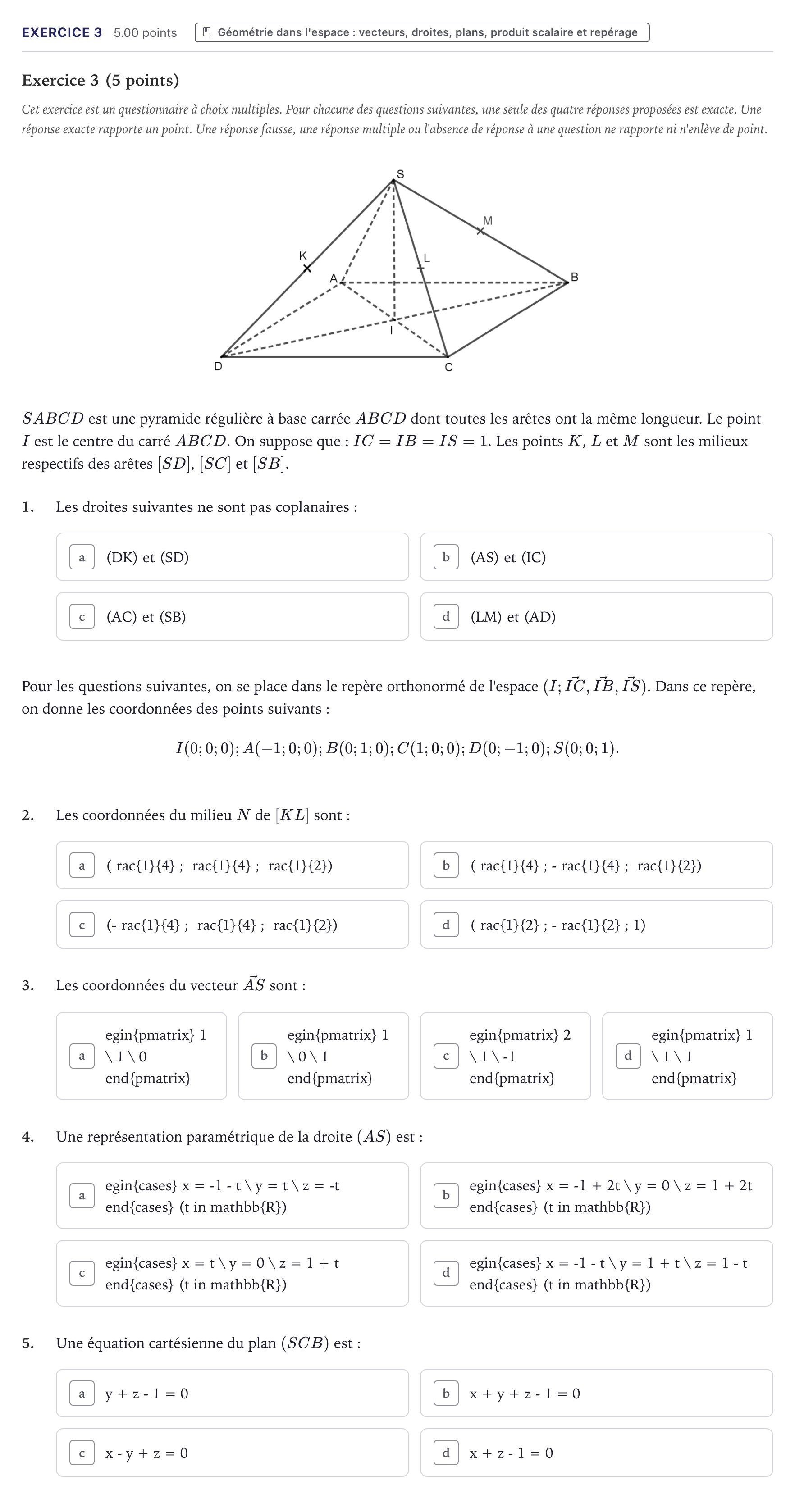Énoncé: Exercice 3 · Bac Mathématiques Métropole 2021 (sujet 1)