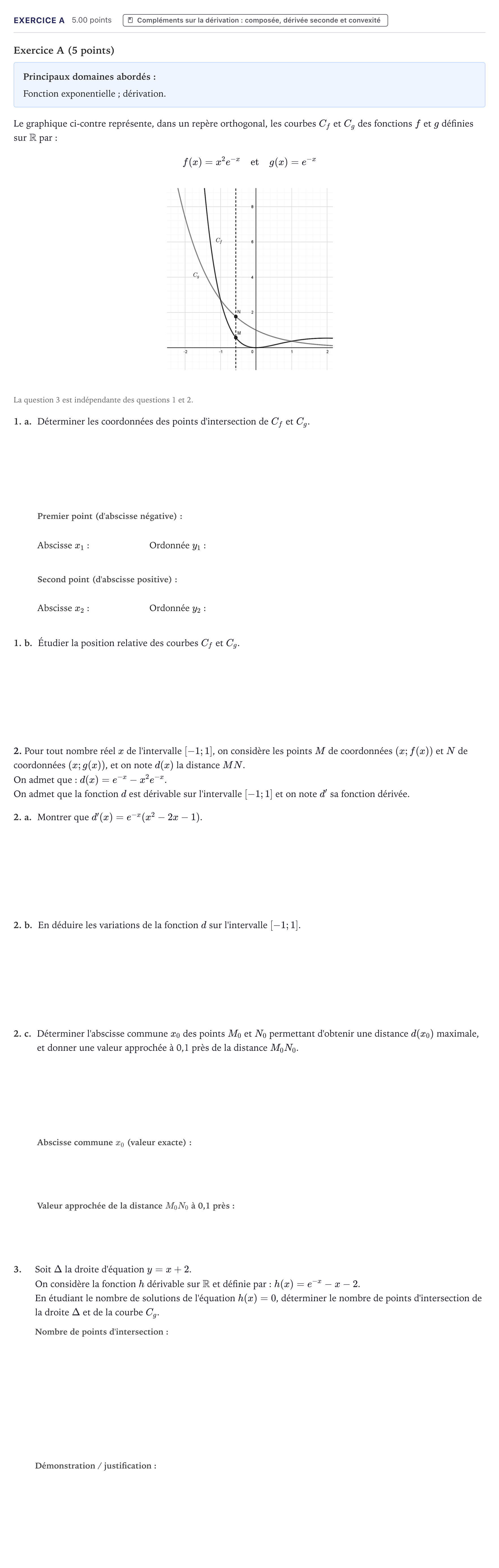 Énoncé: Exercice A · Bac Mathématiques Métropole 2021 (sujet 2)
