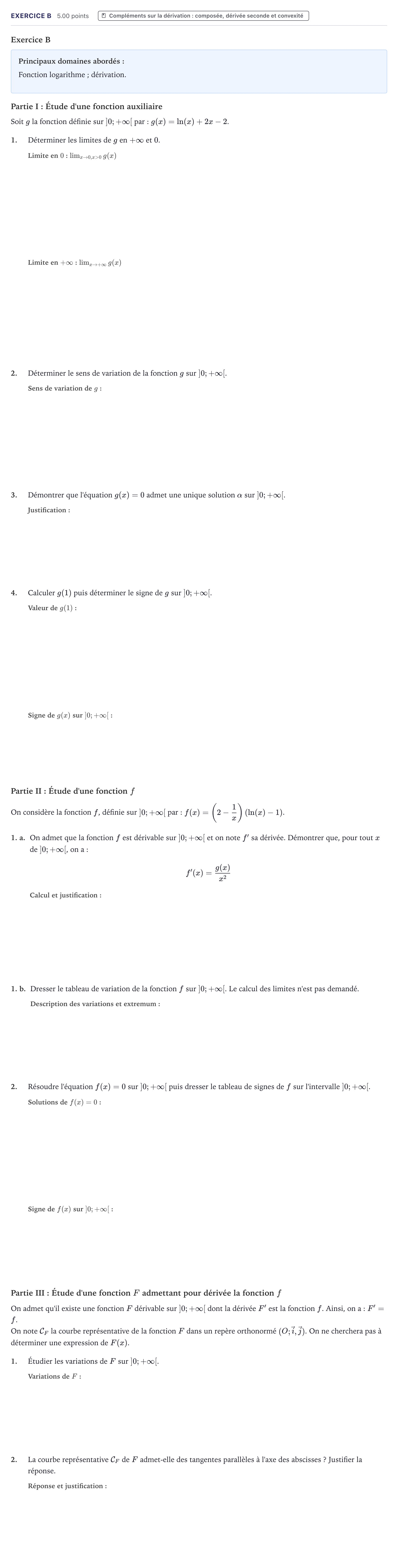 Énoncé: Exercice B · Bac Mathématiques Métropole 2021 (sujet 2)