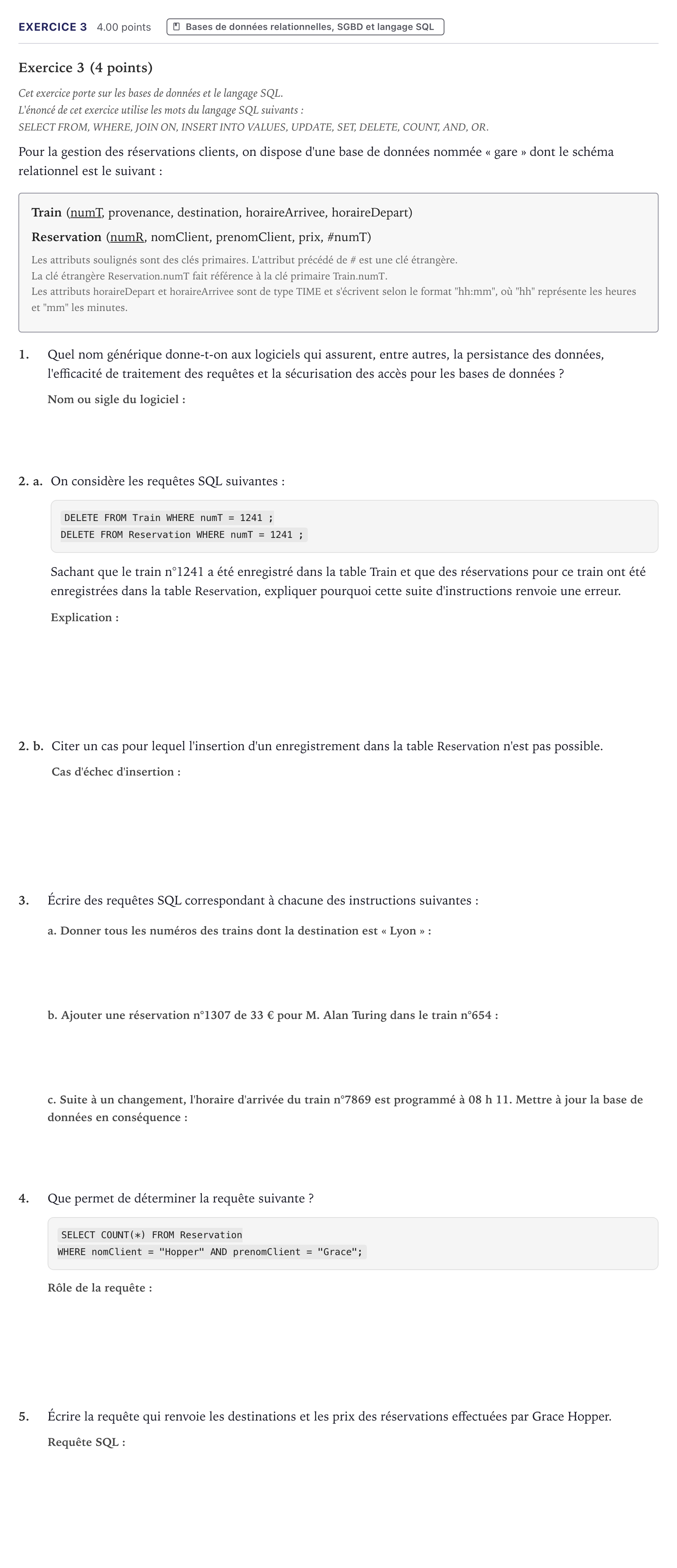 Énoncé: Exercice 3 · Bac Numérique et Sciences Informatiques Métropole 2021 (sujet 1)
