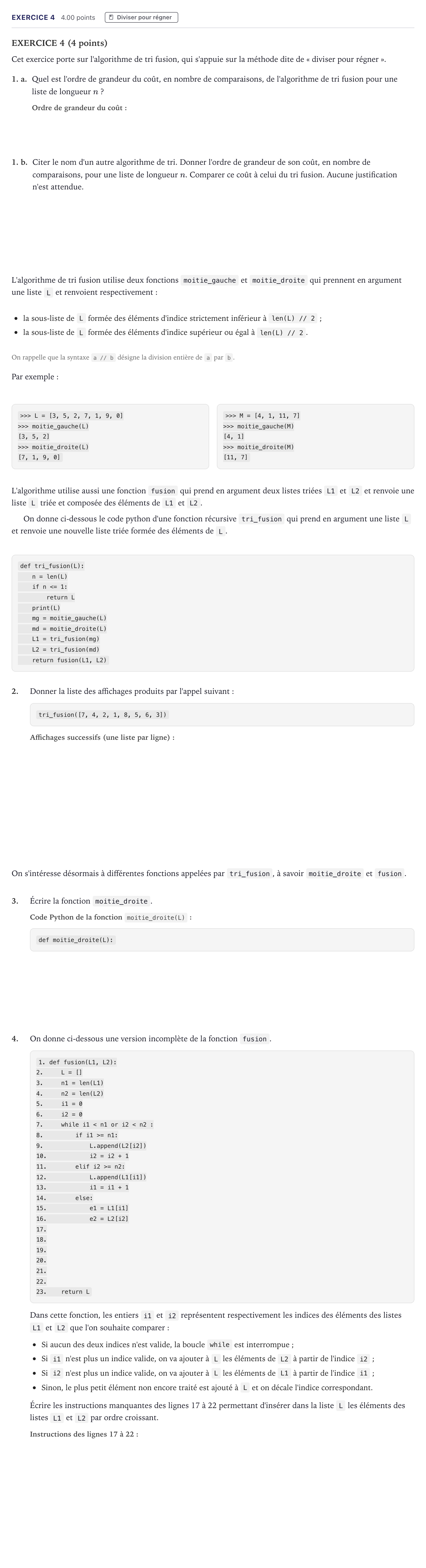 Énoncé: Exercice 4 · Bac Numérique et Sciences Informatiques Métropole 2021 (sujet 1)