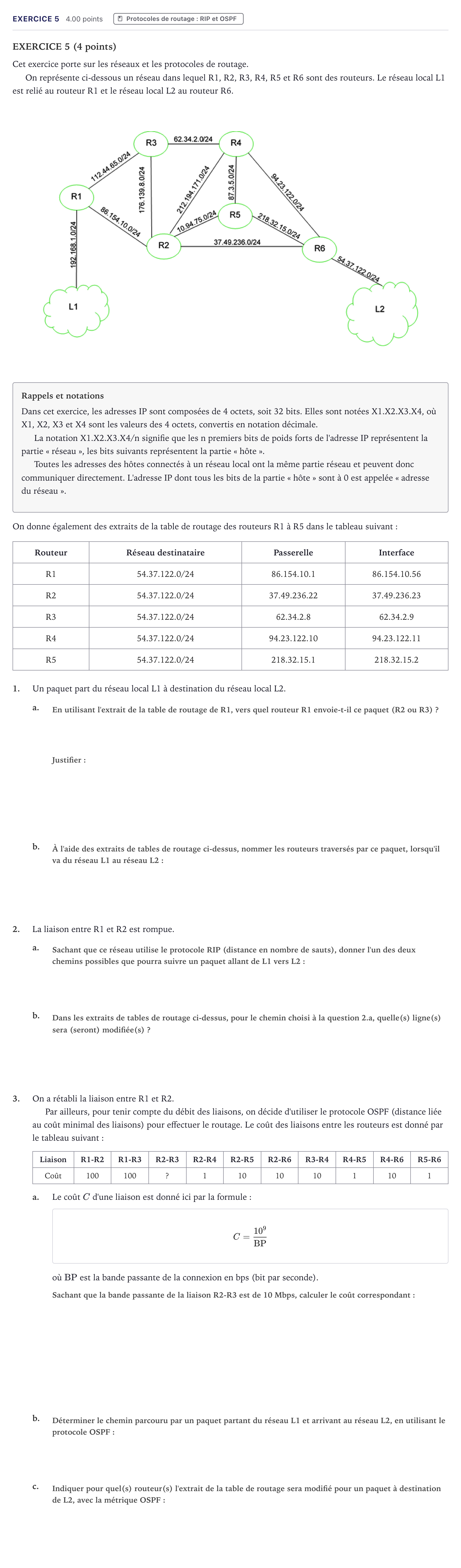 Énoncé: Exercice 5 · Bac Numérique et Sciences Informatiques Métropole 2021 (sujet 1)