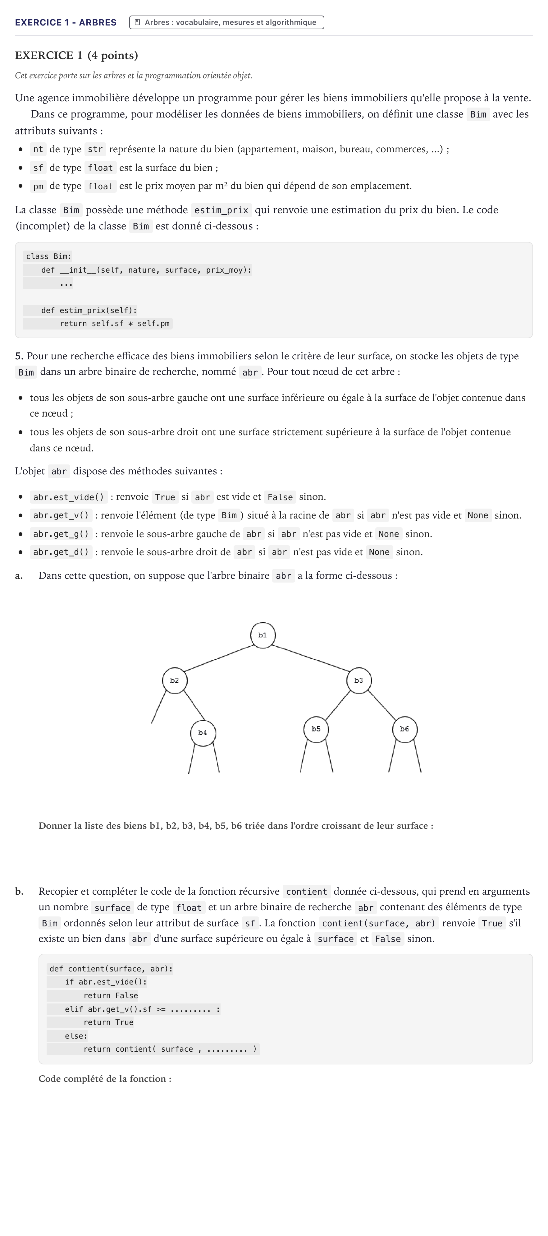 Énoncé: Exercice 1 - Arbres · Bac Numérique et Sciences Informatiques Métropole 2021 (sujet 2)