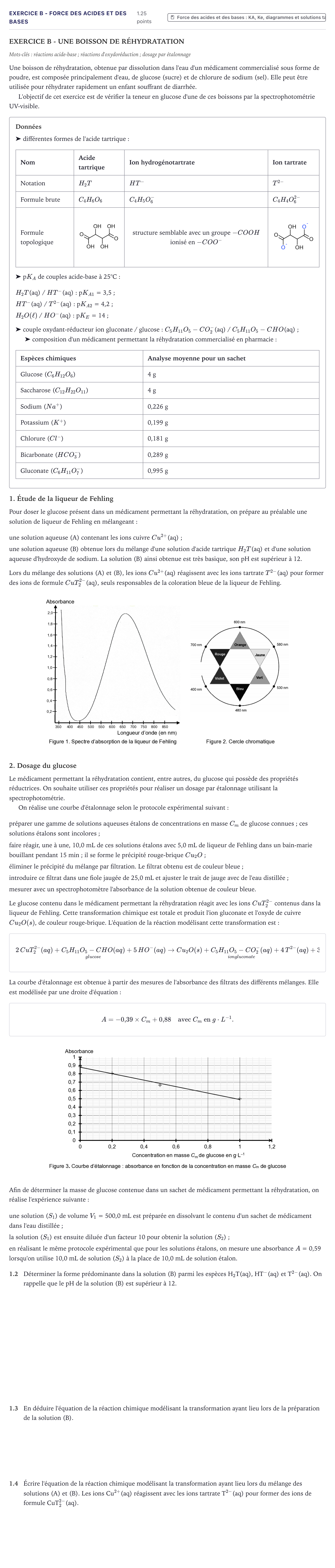 Énoncé: Exercice B - Force des acides et des bases · Bac Physique-Chimie Métropole 2021 (sujet 1)