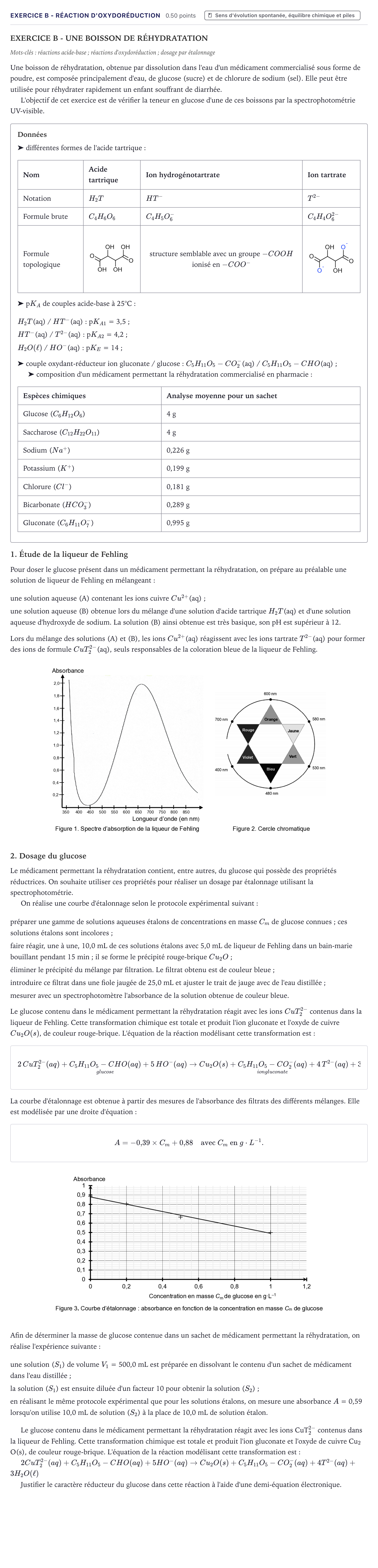 Énoncé: Exercice B - Réaction d'oxydoréduction · Bac Physique-Chimie Métropole 2021 (sujet 1)