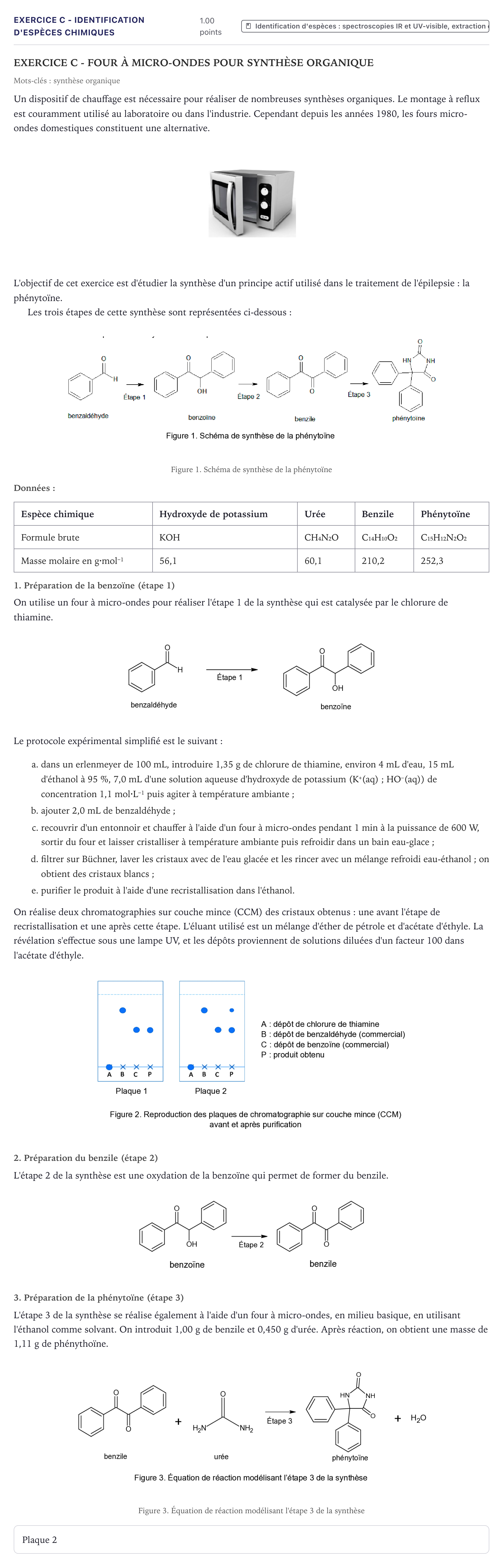 Énoncé: Exercice C - Identification d'espèces chimiques · Bac Physique-Chimie Métropole 2021 (sujet 1)