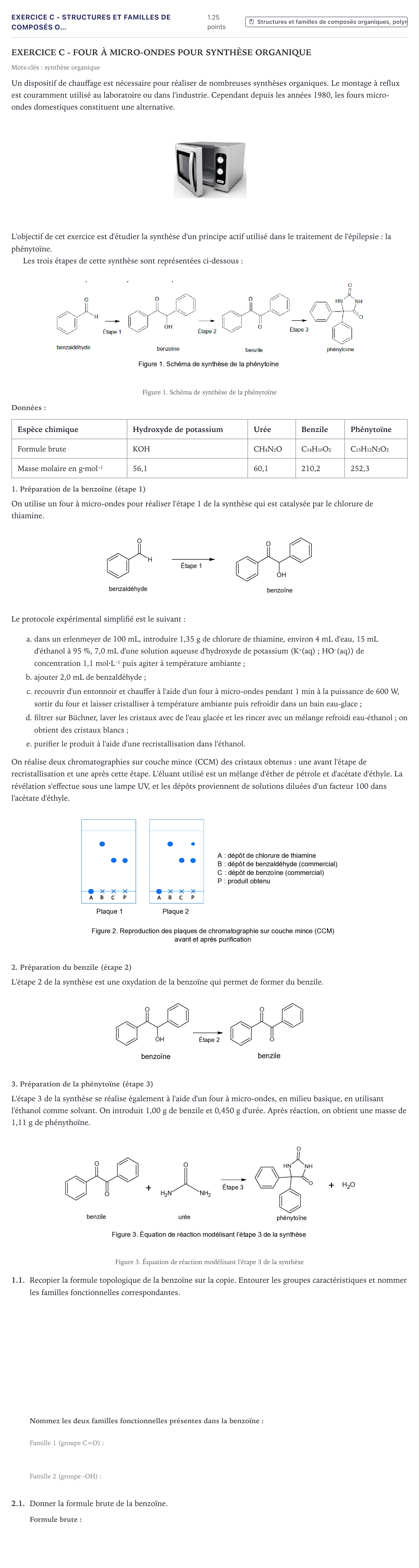 Énoncé: Exercice C - Structures et familles de composés o… · Bac Physique-Chimie Métropole 2021 (sujet 1)