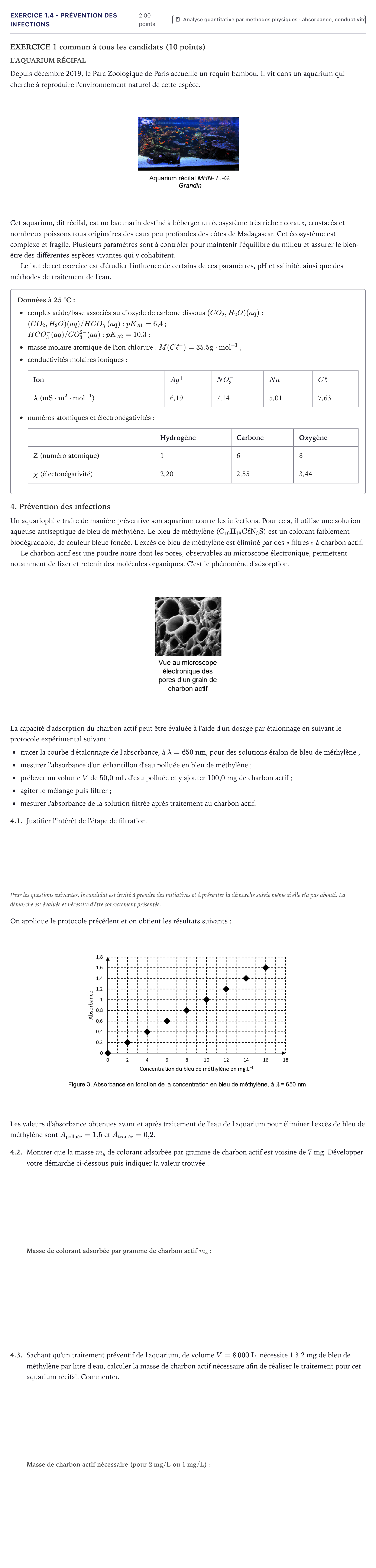 Énoncé: Exercice 1.4 - Prévention des infections · Bac Physique-Chimie Métropole 2021 (sujet 2)