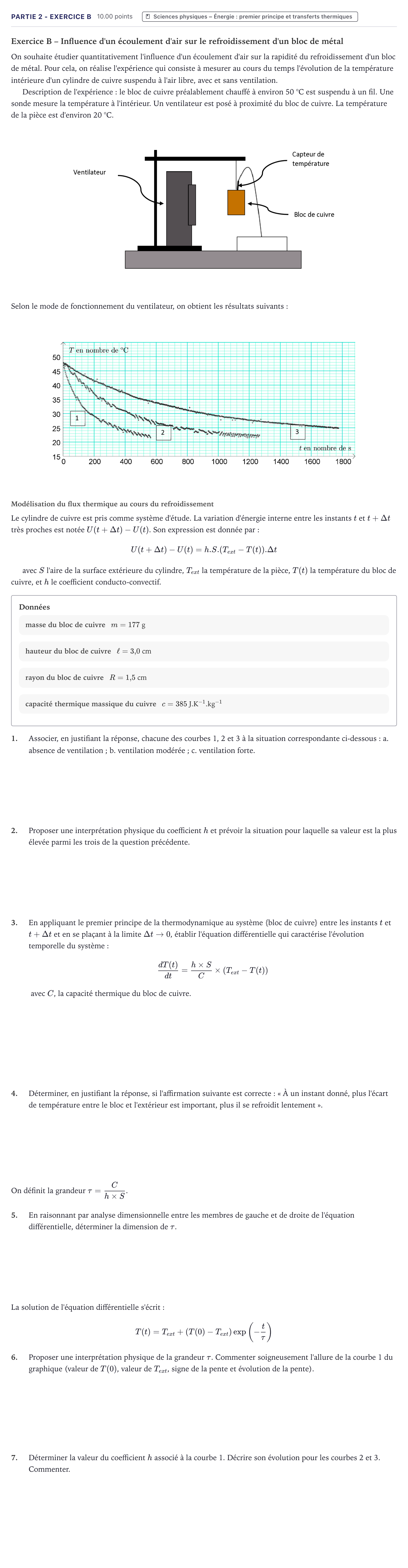 Énoncé: Partie 2 - Exercice B · Bac Sciences de l'Ingénieur Métropole 2021 (sujet 2)