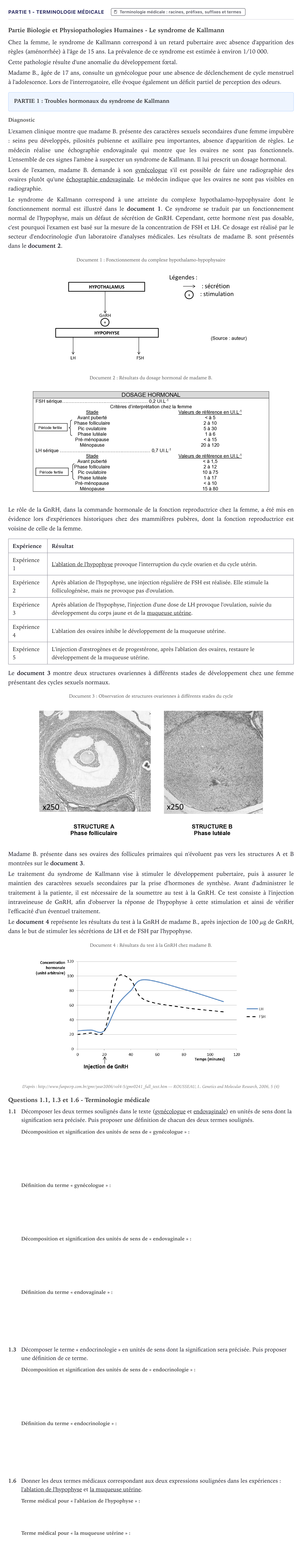 Énoncé: Partie 1 - Terminologie médicale · Bac ST2S Chimie, Biologie et Physiopathologie Humaines Métropole 2021