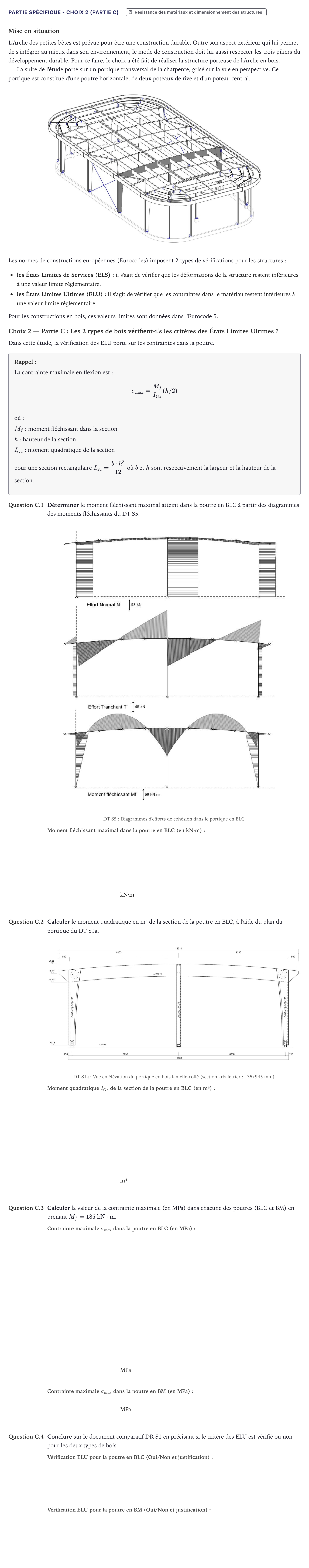 Énoncé: Partie spécifique - Choix 2 (Partie C) · Bac STI2D Ingénierie, Innovation et Développement Durable Métropole - AC 2021