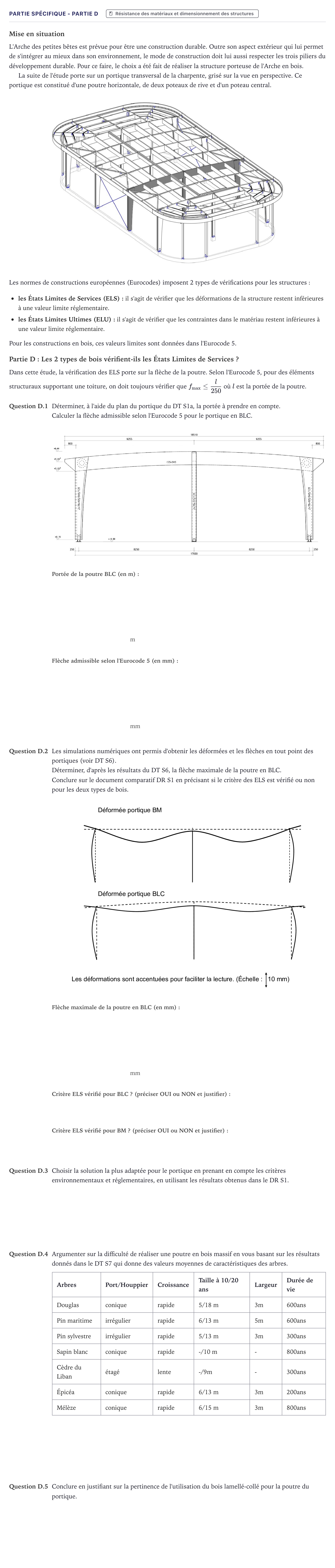 Énoncé: Partie spécifique - Partie D · Bac STI2D Ingénierie, Innovation et Développement Durable Métropole - AC 2021