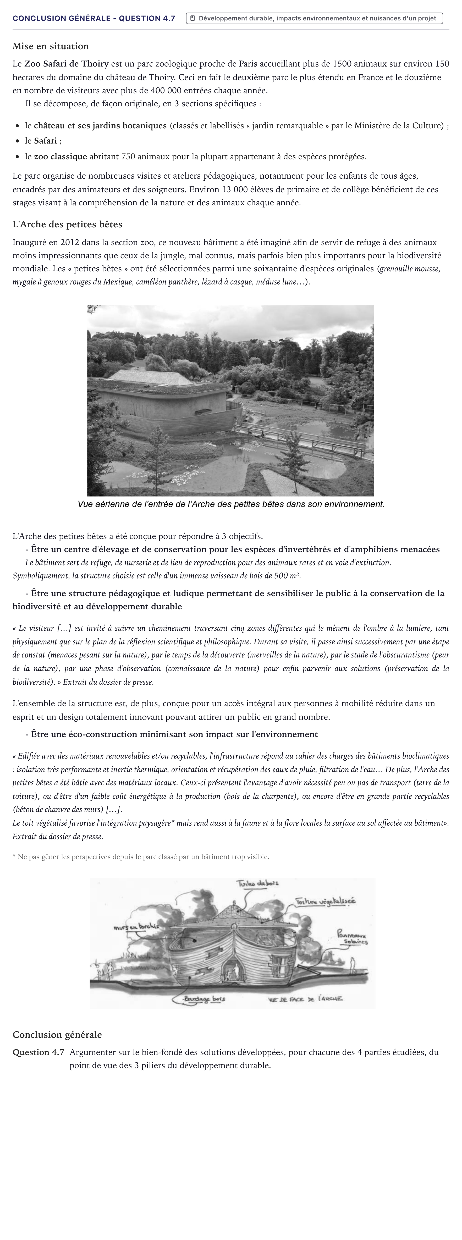 Énoncé: Exercice Conclusion générale - Question 4.7 · Bac STI2D Ingénierie, Innovation et Développement Durable Métropole - EE 2021