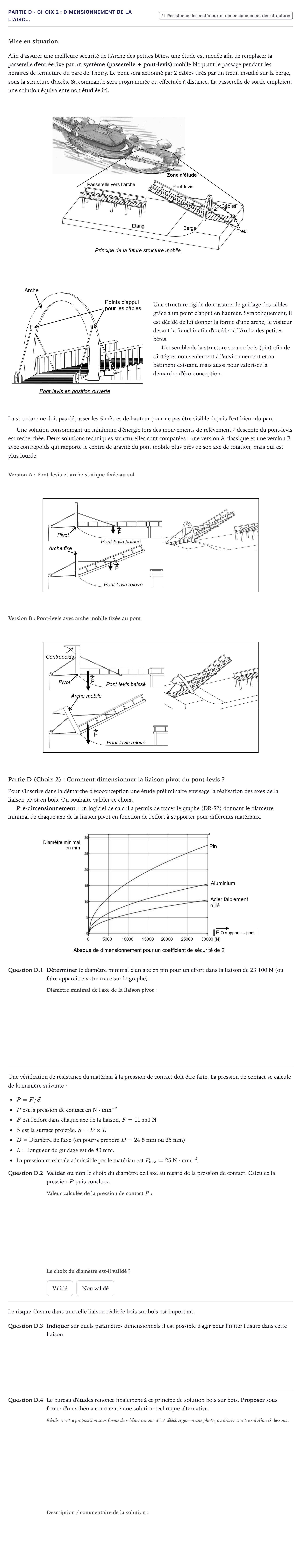 Énoncé: Partie D - Choix 2 : Dimensionnement de la liaiso… · Bac STI2D Ingénierie, Innovation et Développement Durable Métropole - ITEC 2021