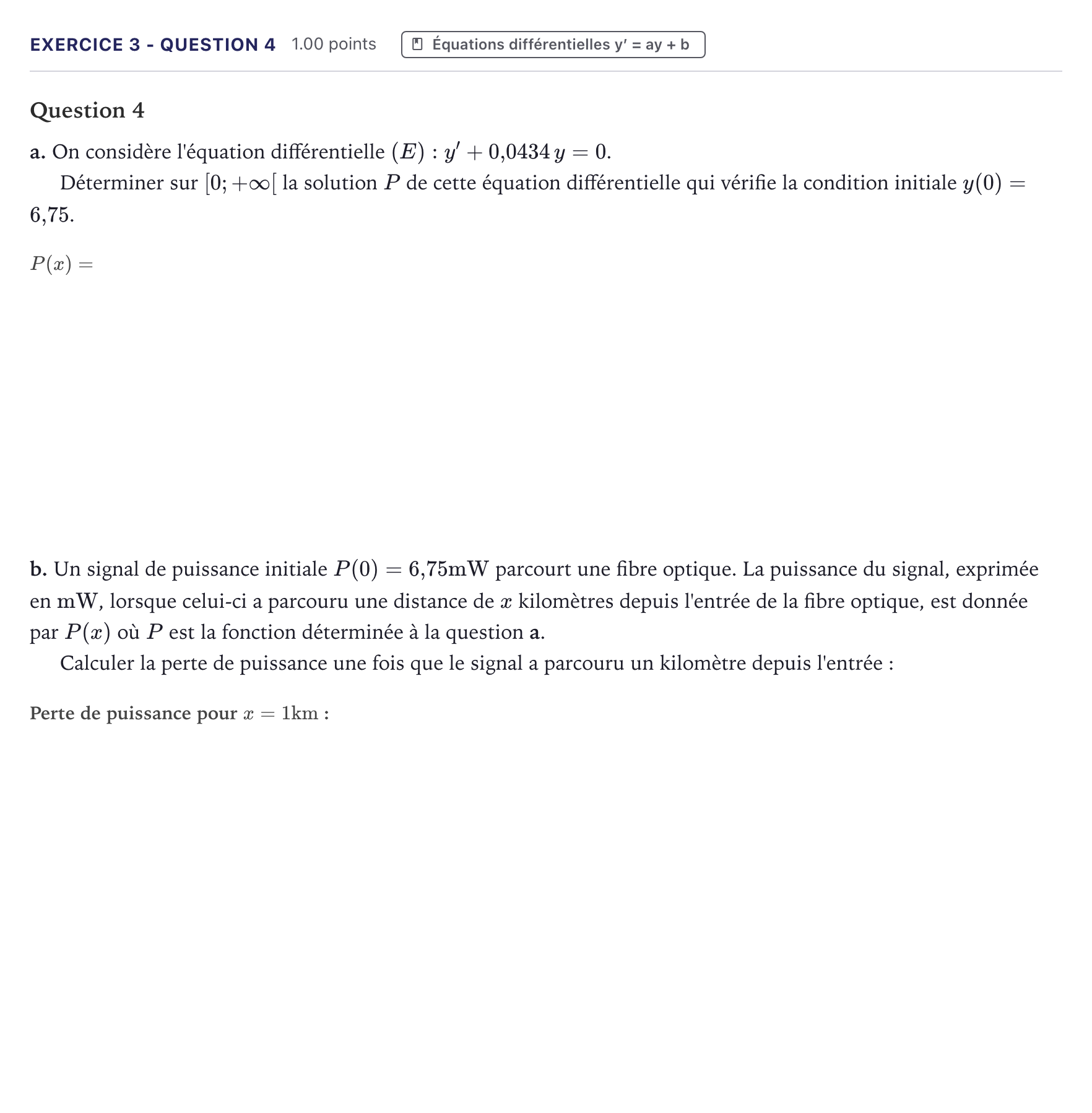 Énoncé: Exercice 3 - Question 4 · Bac STI2D Physique-Chimie et Mathématiques Métropole 2021