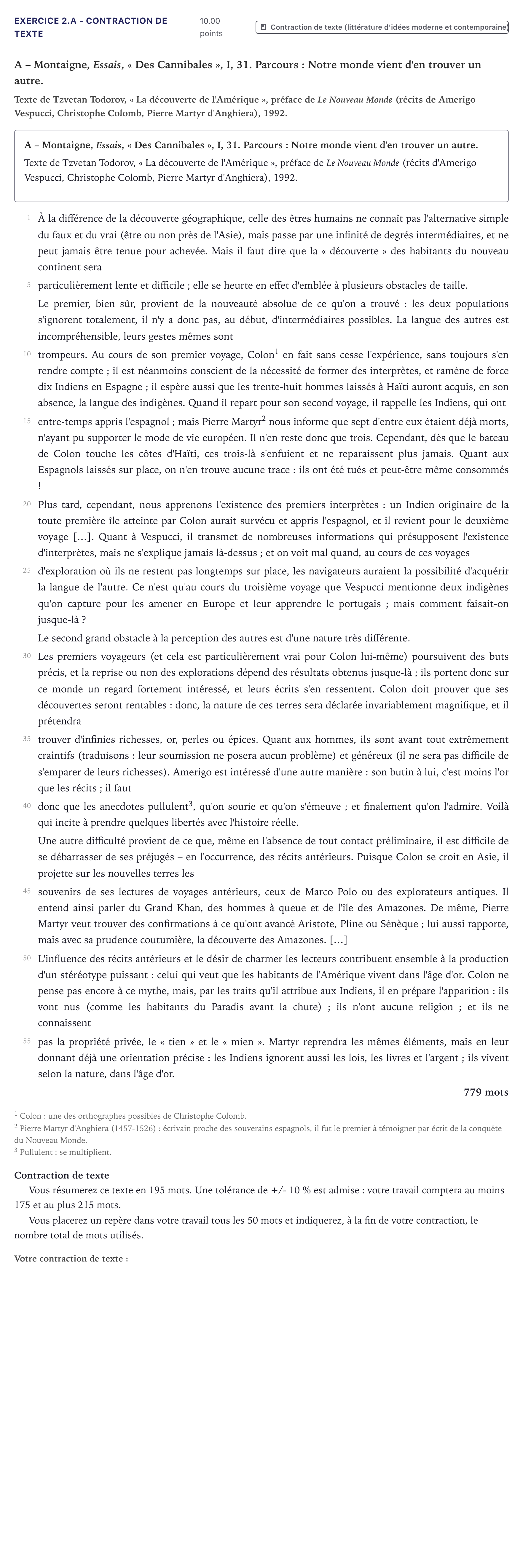 Énoncé: Exercice 2.A - Contraction de texte · Bac STMG Français Métropole 2021 (sujet 1)