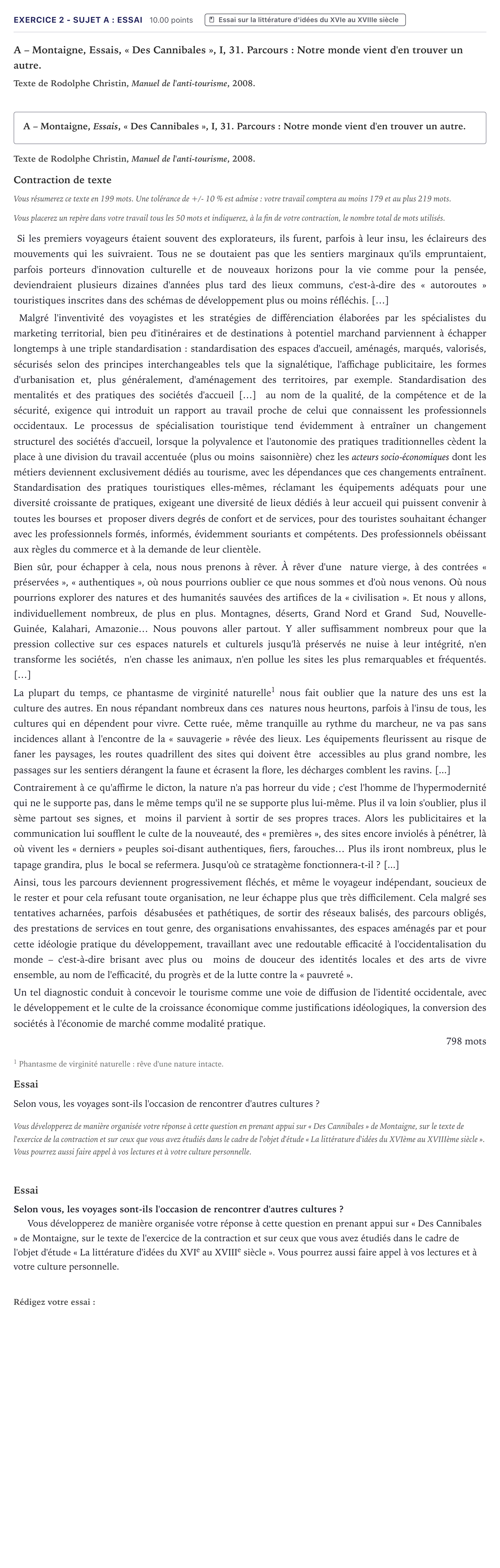 Énoncé: Exercice 2 - Sujet A : Essai · Bac STMG Français Métropole 2021 (sujet 2)