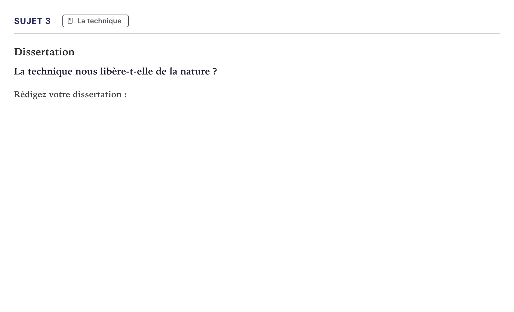 Énoncé: Sujet 3 · Bac STMG Philosophie Métropole 2021