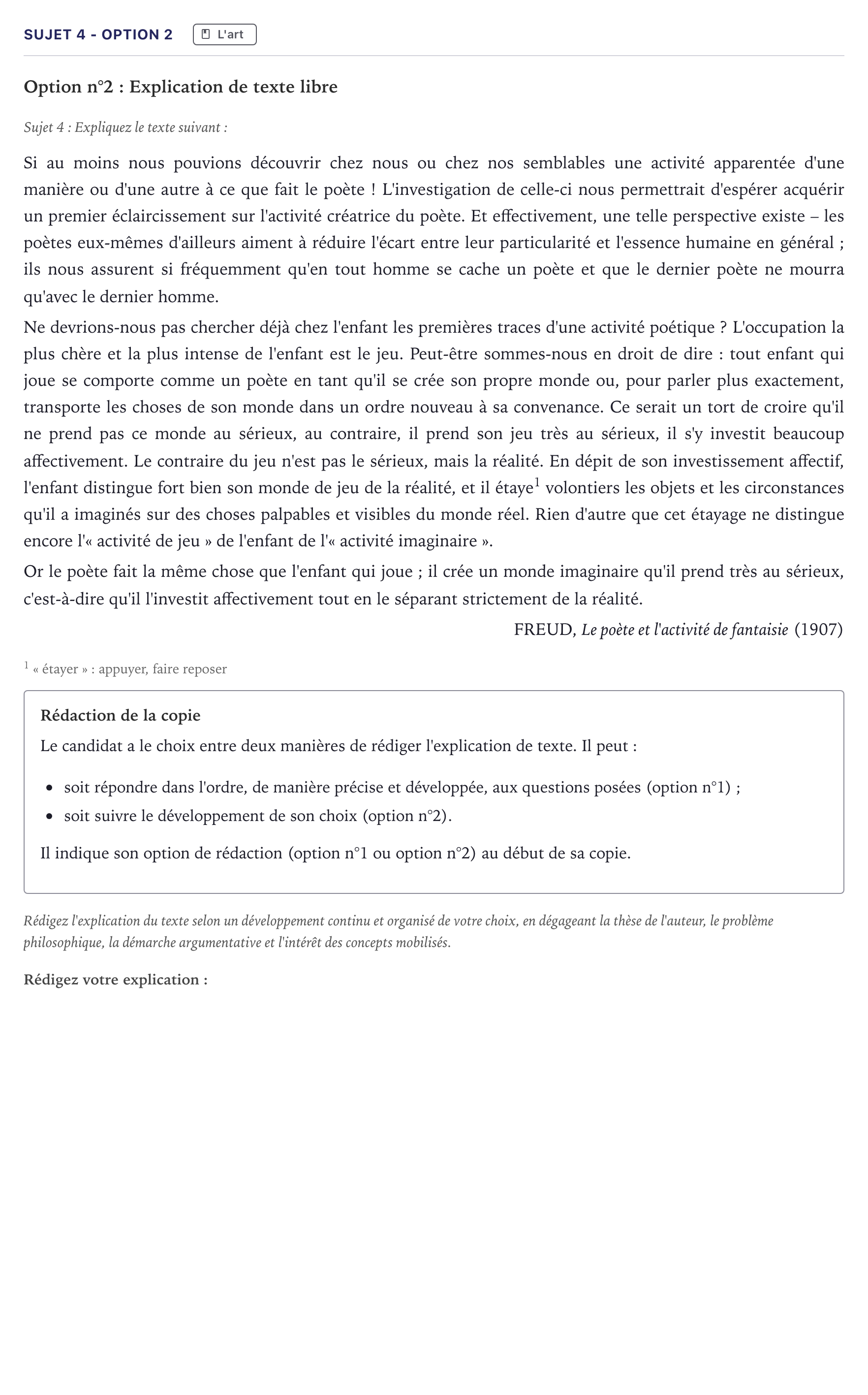 Énoncé: Sujet 4 - Option 2 · Bac STMG Philosophie Métropole 2021