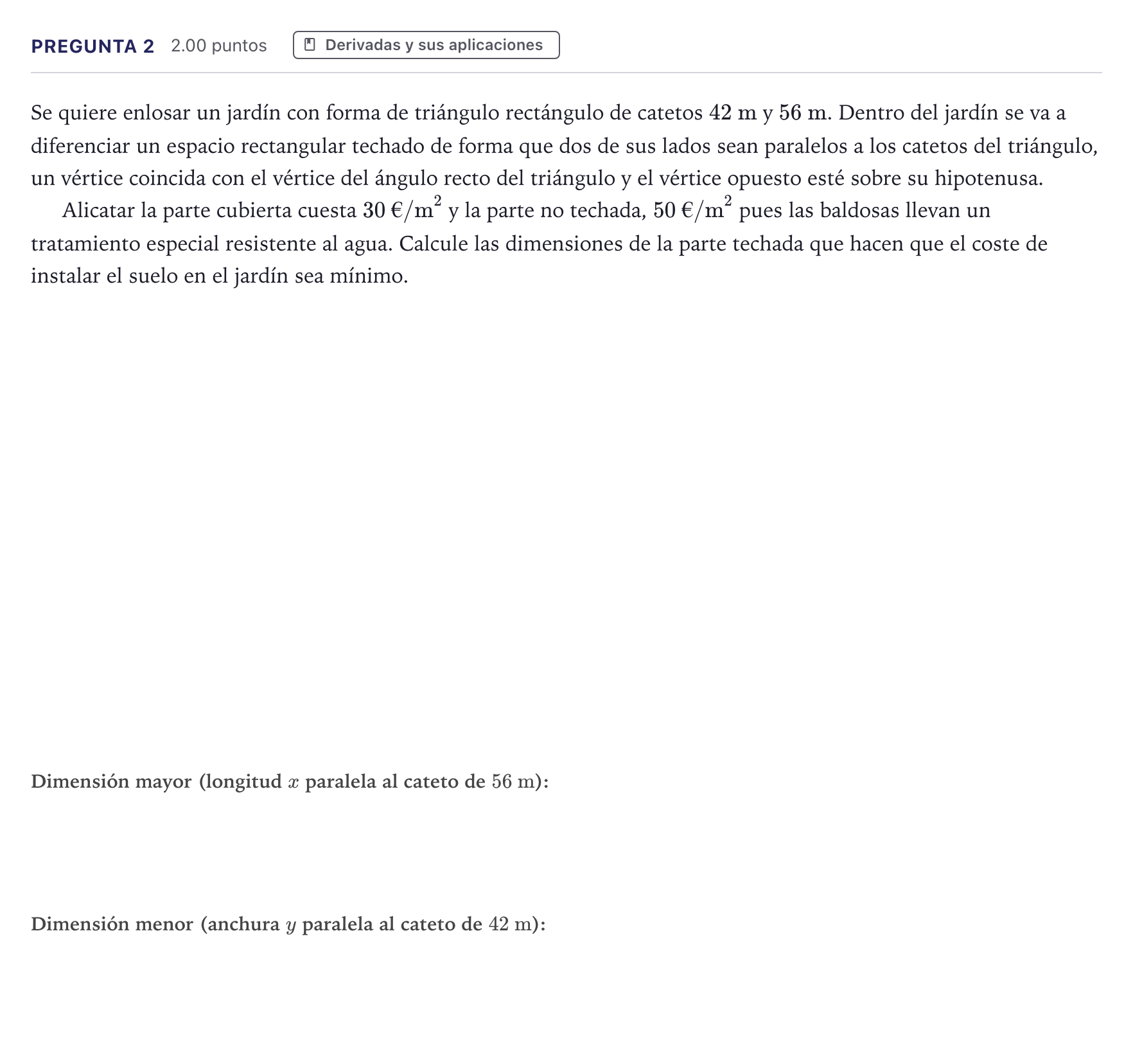 Enunciado: Pregunta 2 · Matemáticas II PAU Madrid Ordinaria 2026