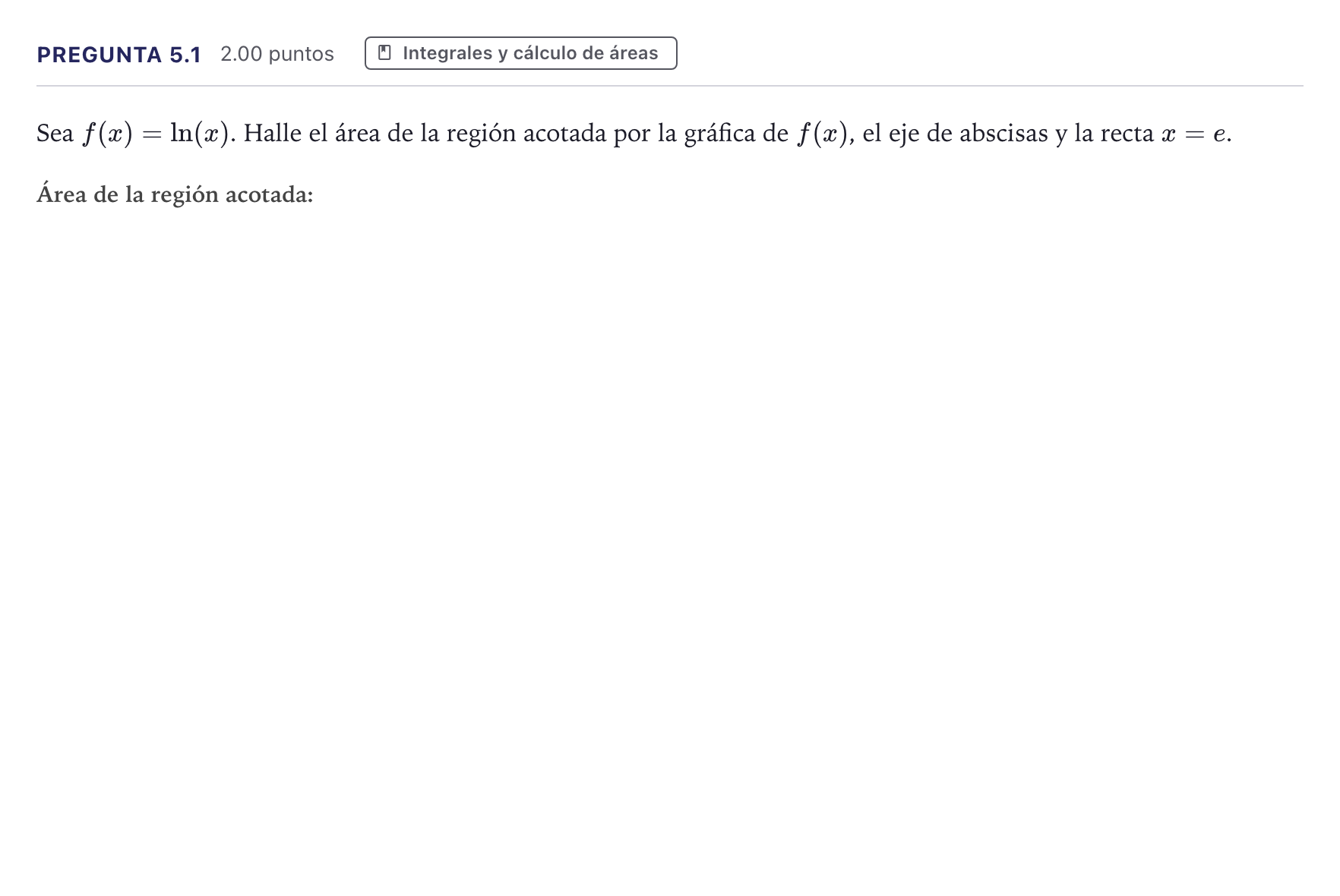 Enunciado: Pregunta 5.1 · Matemáticas II PAU Madrid Ordinaria 2026