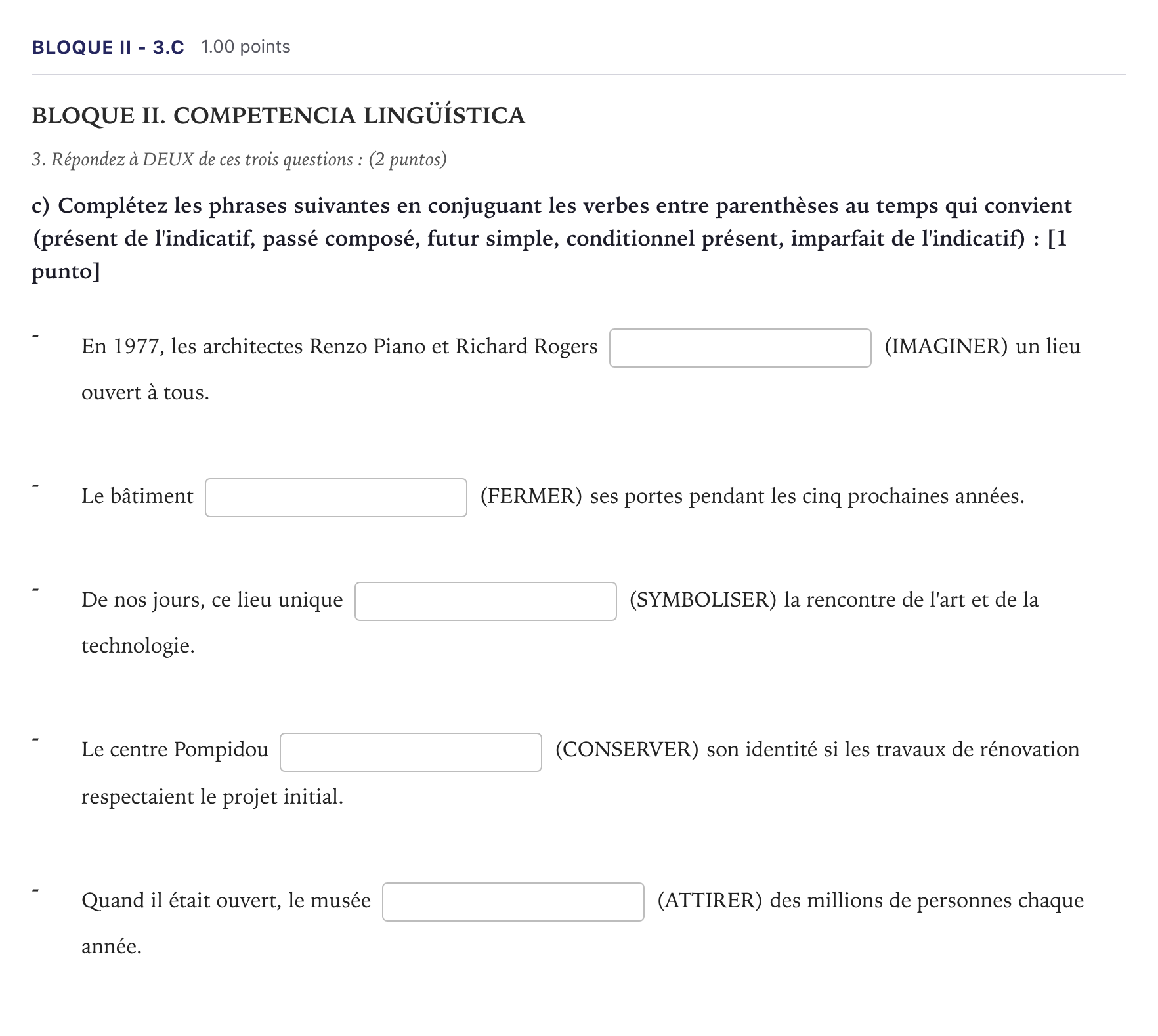 Enunciado: Bloque II - 3.c · Francés PAU Madrid Ordinaria 12:00 2026