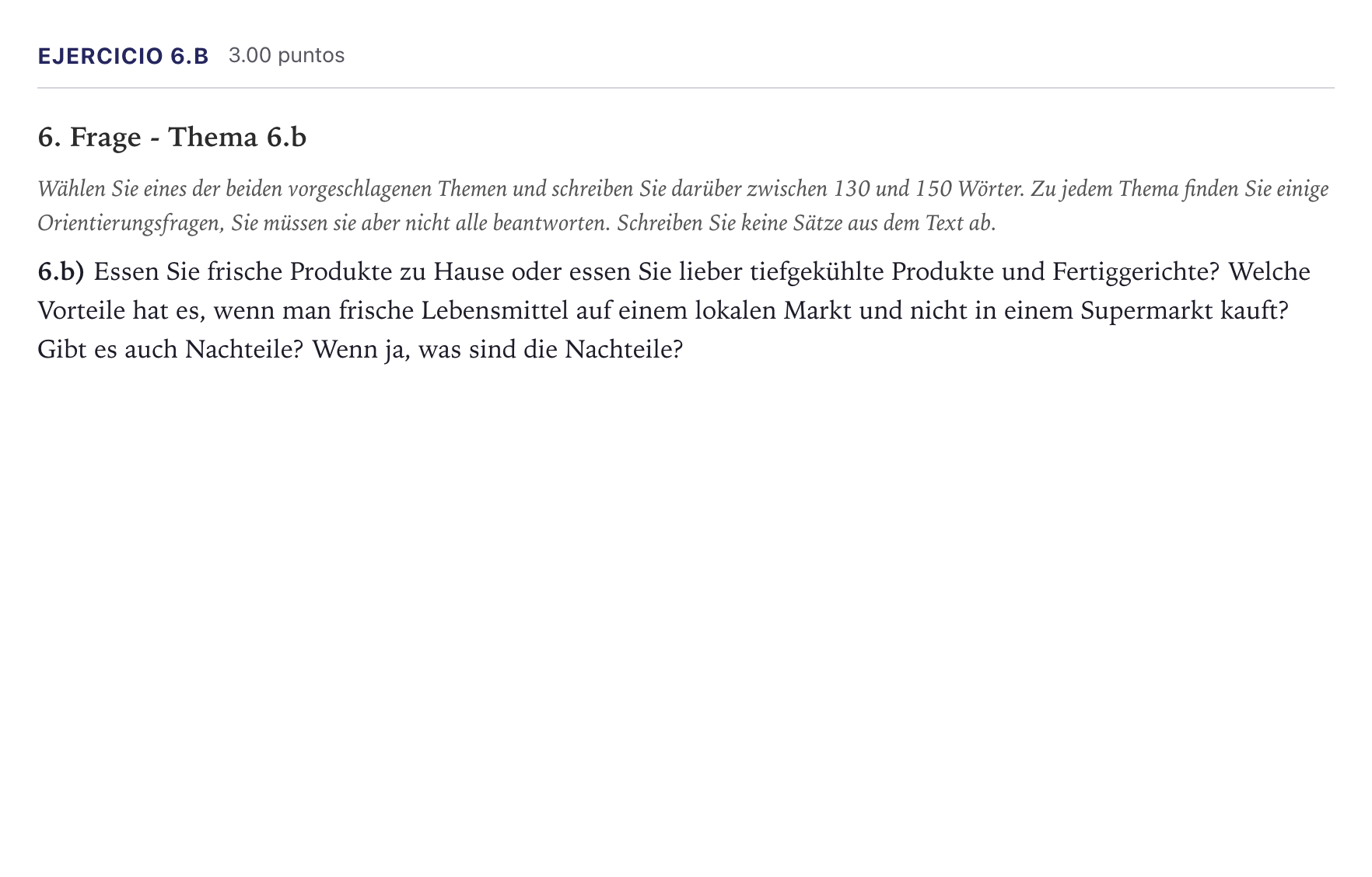 Enunciado: Ejercicio 6.b · Alemán PAU Madrid Ordinaria 12:00 2026