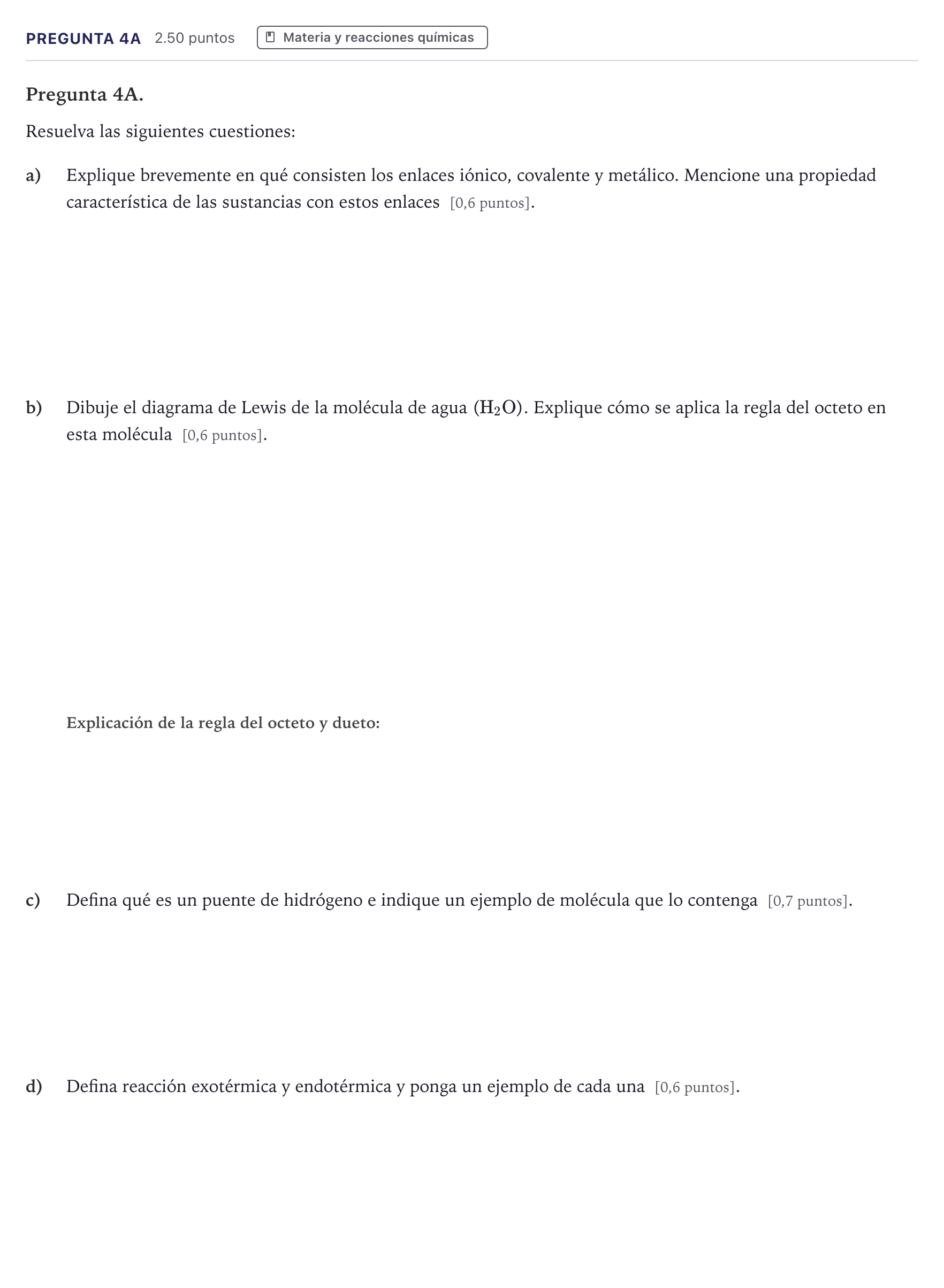 Enunciado: Pregunta 4A · Ciencias Generales PAU Madrid Ordinaria 2026