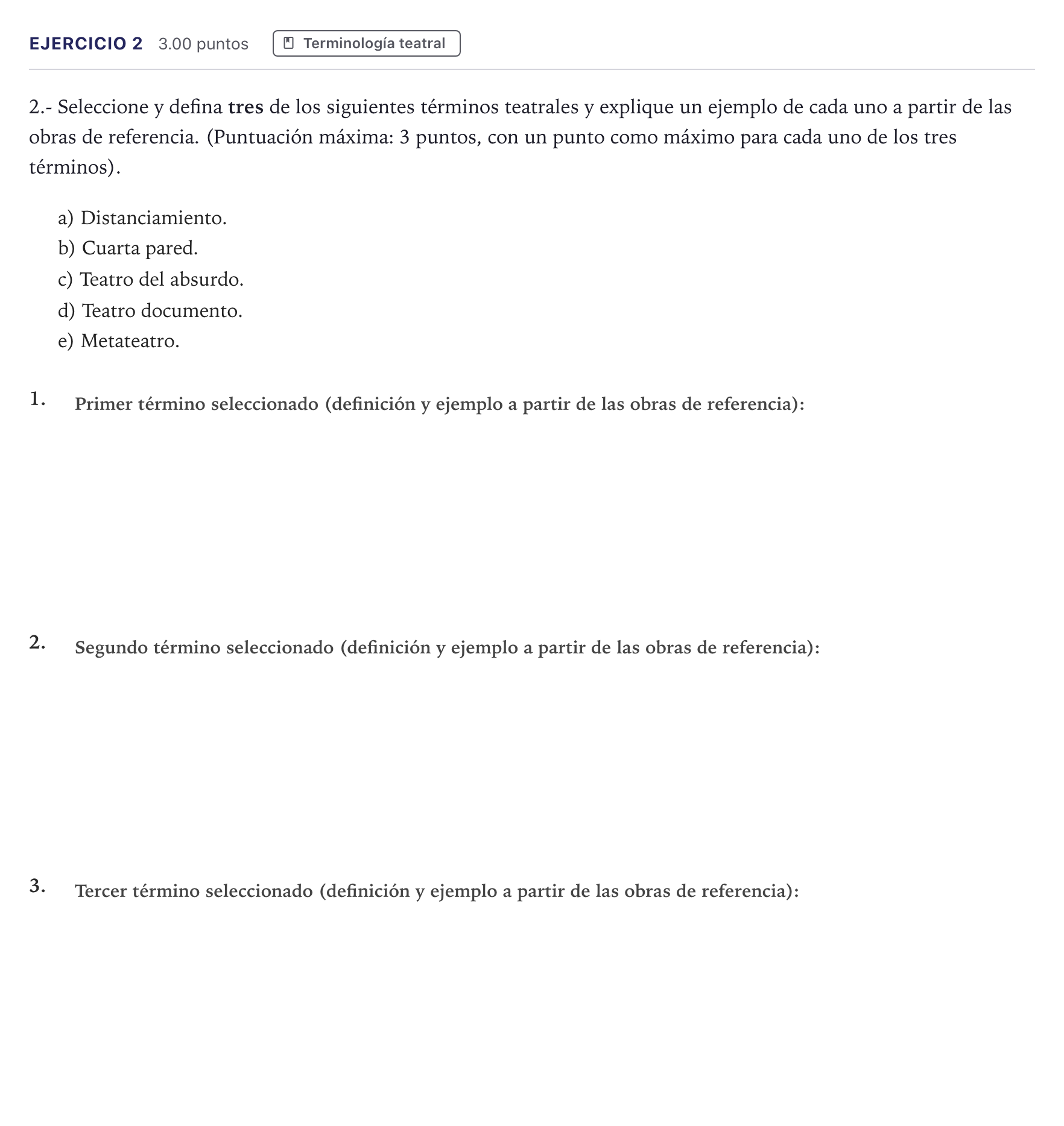Enunciado: Problema 2 · Literatura Dramática PAU Madrid Ordinaria Coincidencias 2026