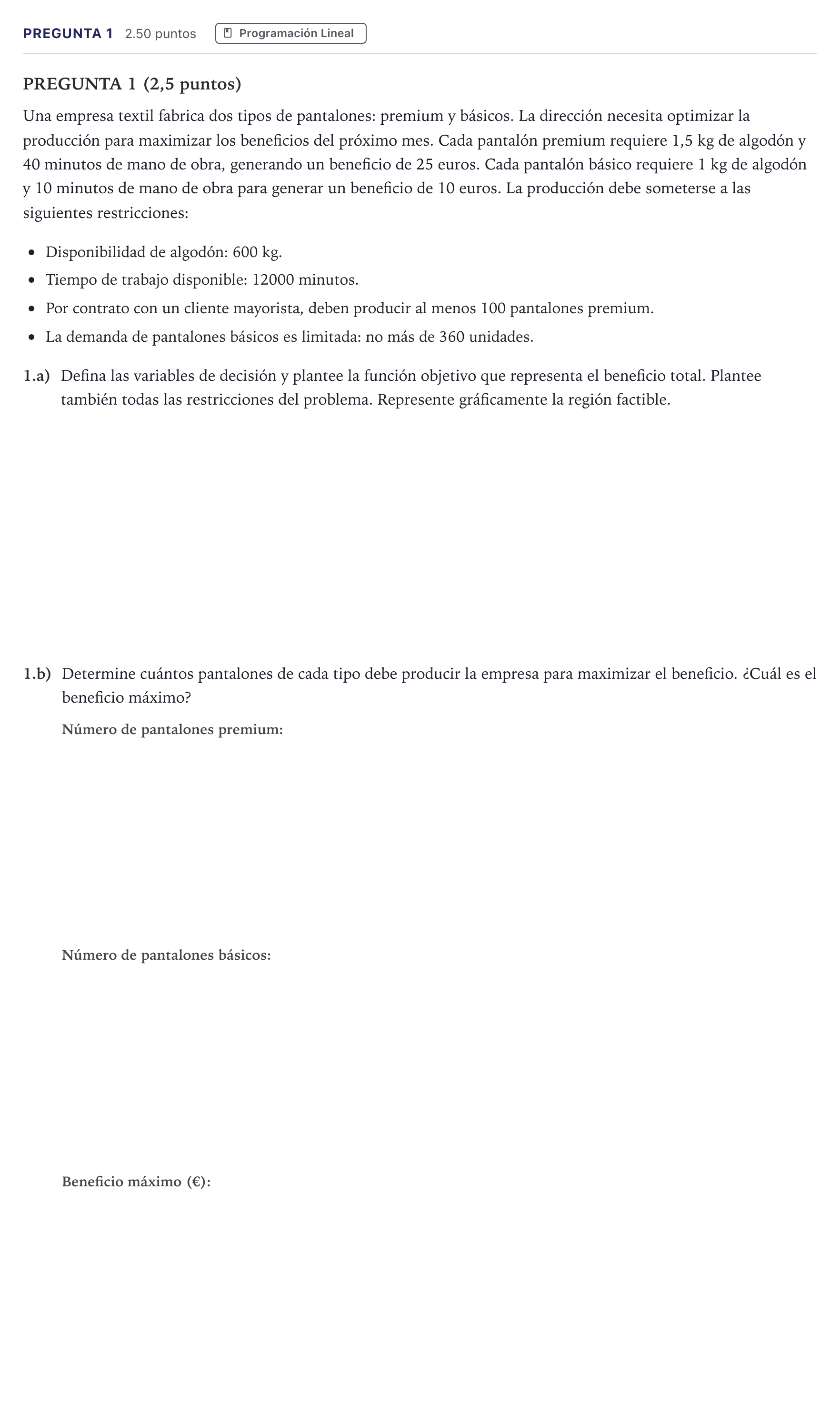 Enunciado: Pregunta 1 · Matemáticas aplicadas a las Ciencias Sociales II PAU Madrid Ordinaria Coincidencias 2026