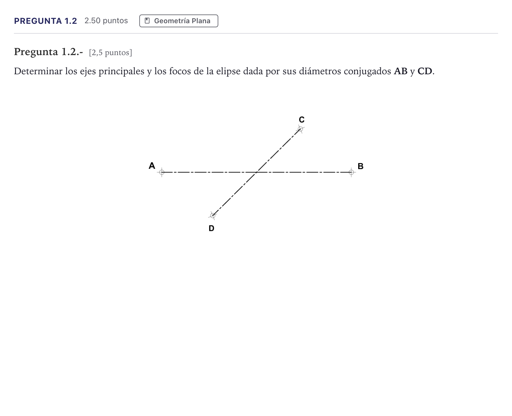 Enunciado: Pregunta 1.2 · Dibujo técnico II PAU Madrid Ordinaria 2026