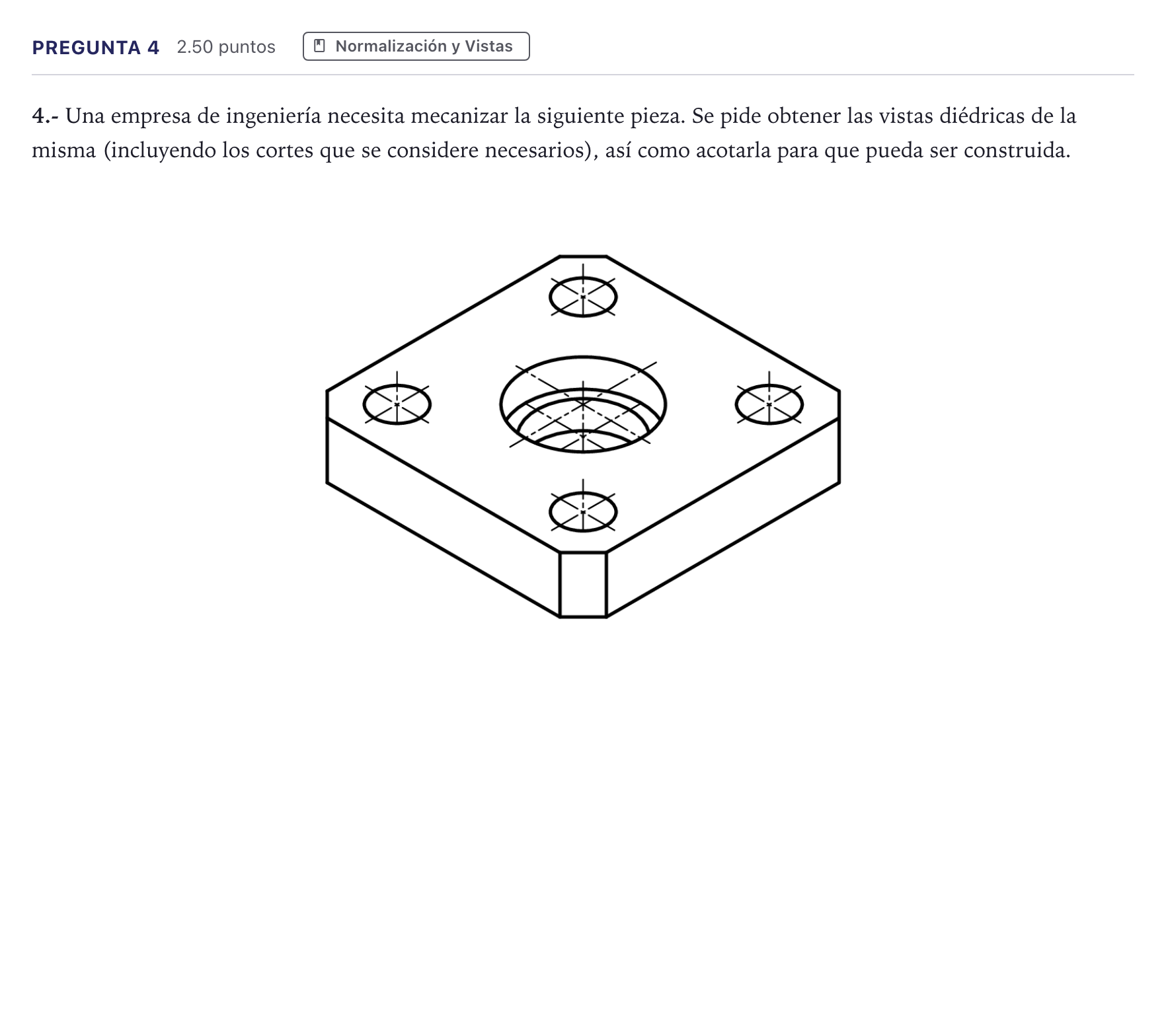 Enunciado: Pregunta 4 · Dibujo técnico II PAU Madrid Ordinaria 2026