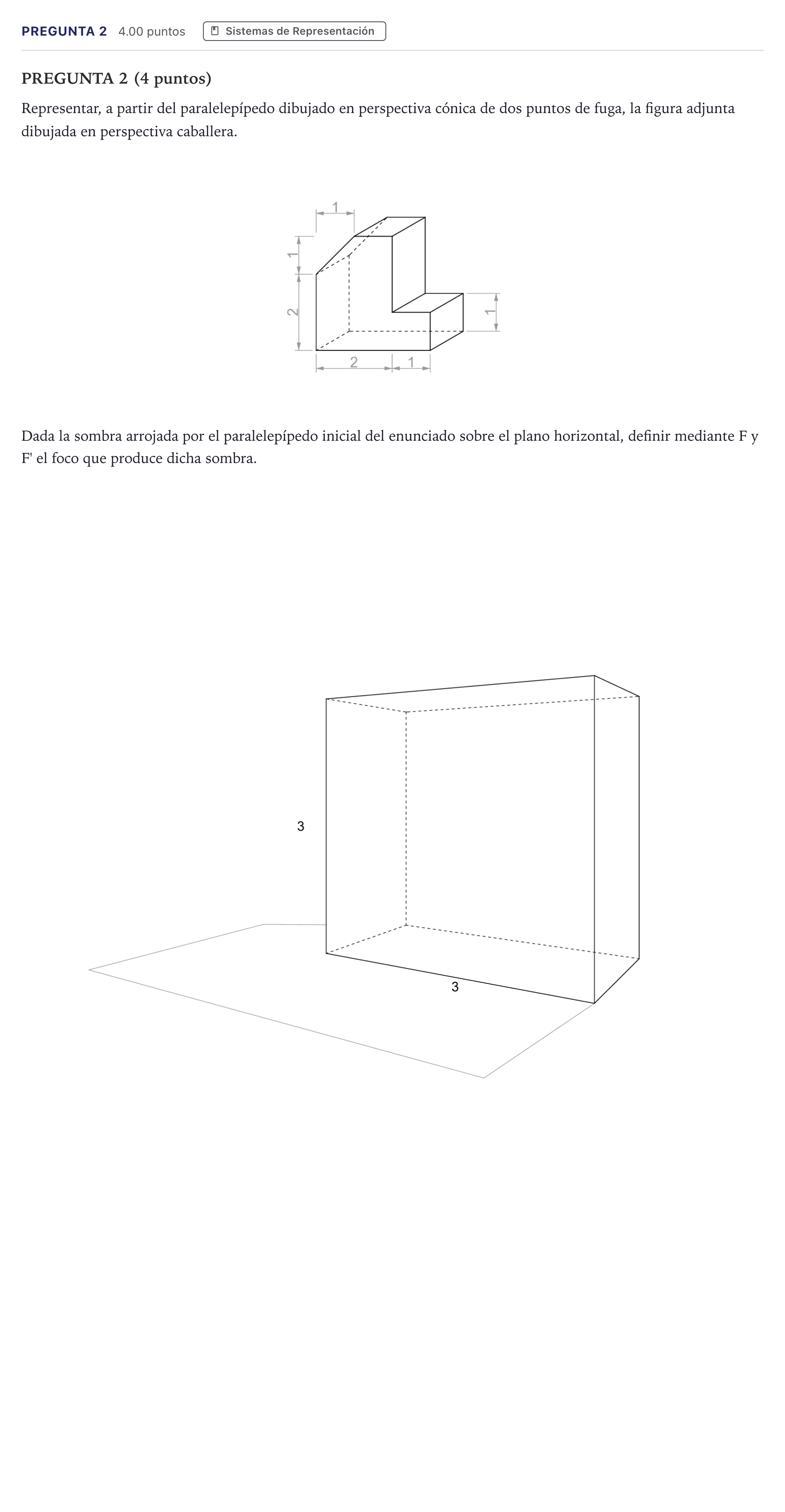 Enunciado: Pregunta 2 · Dibujo Técnico Aplicado a las Artes Plásticas y al Diseño II PAU Madrid Ordinaria 2026