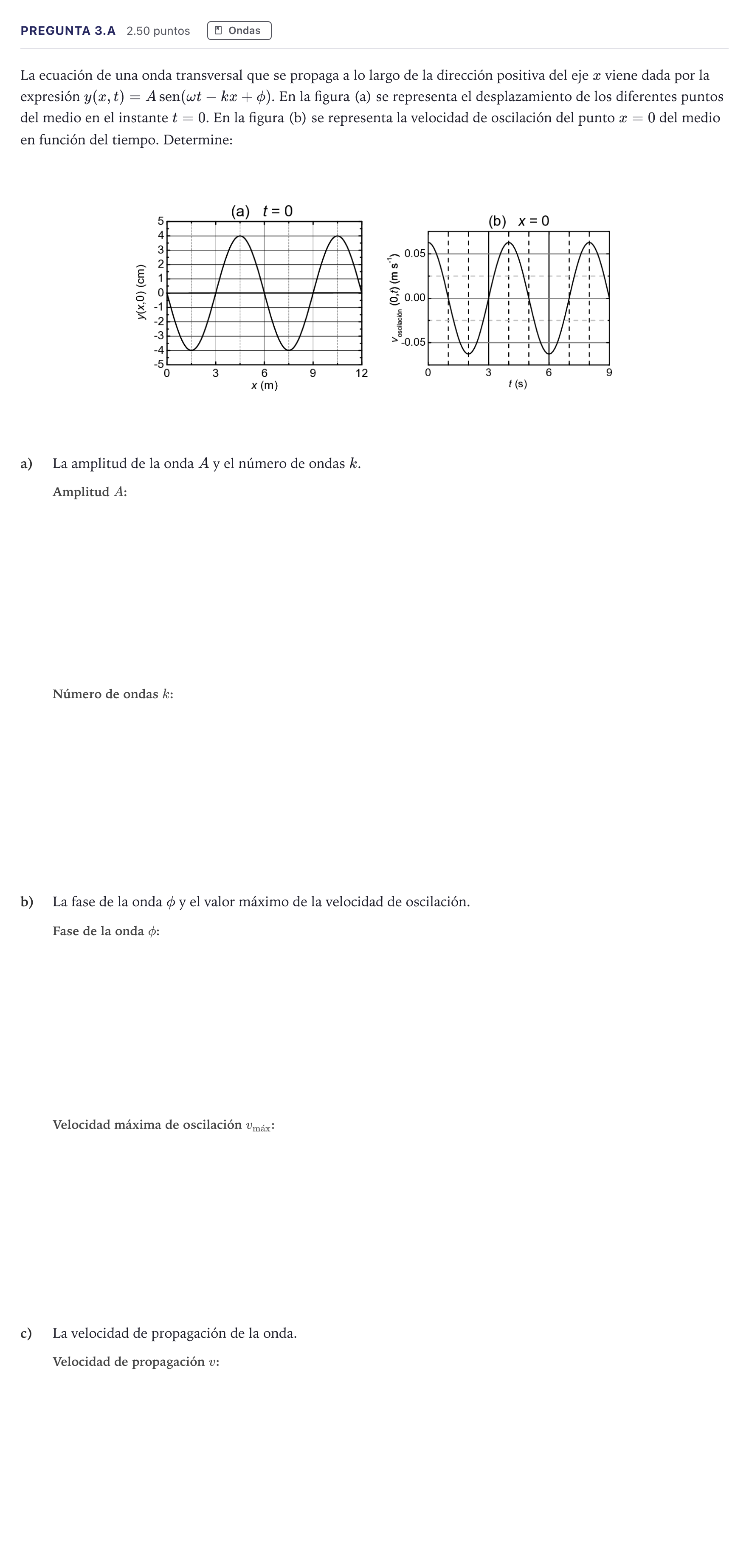 Enunciado: Pregunta 3.A · Física PAU Madrid Ordinaria 2026