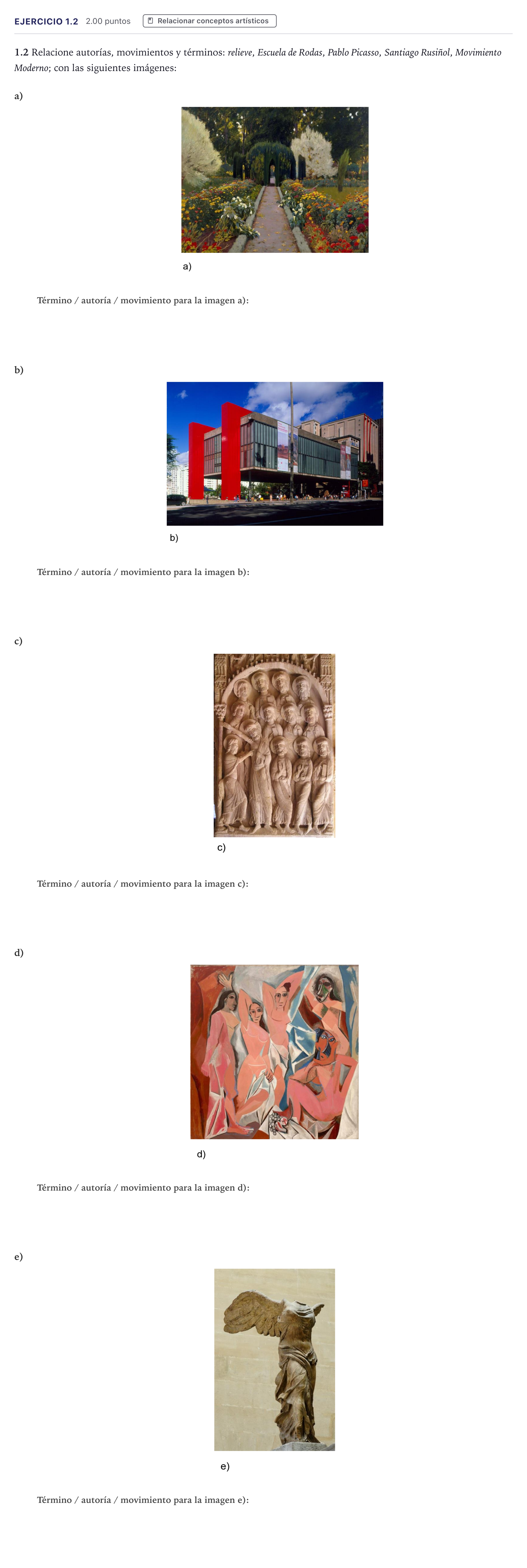 Enunciado: Ejercicio 1.2 · Fundamentos Artísticos PAU Madrid Ordinaria 2026