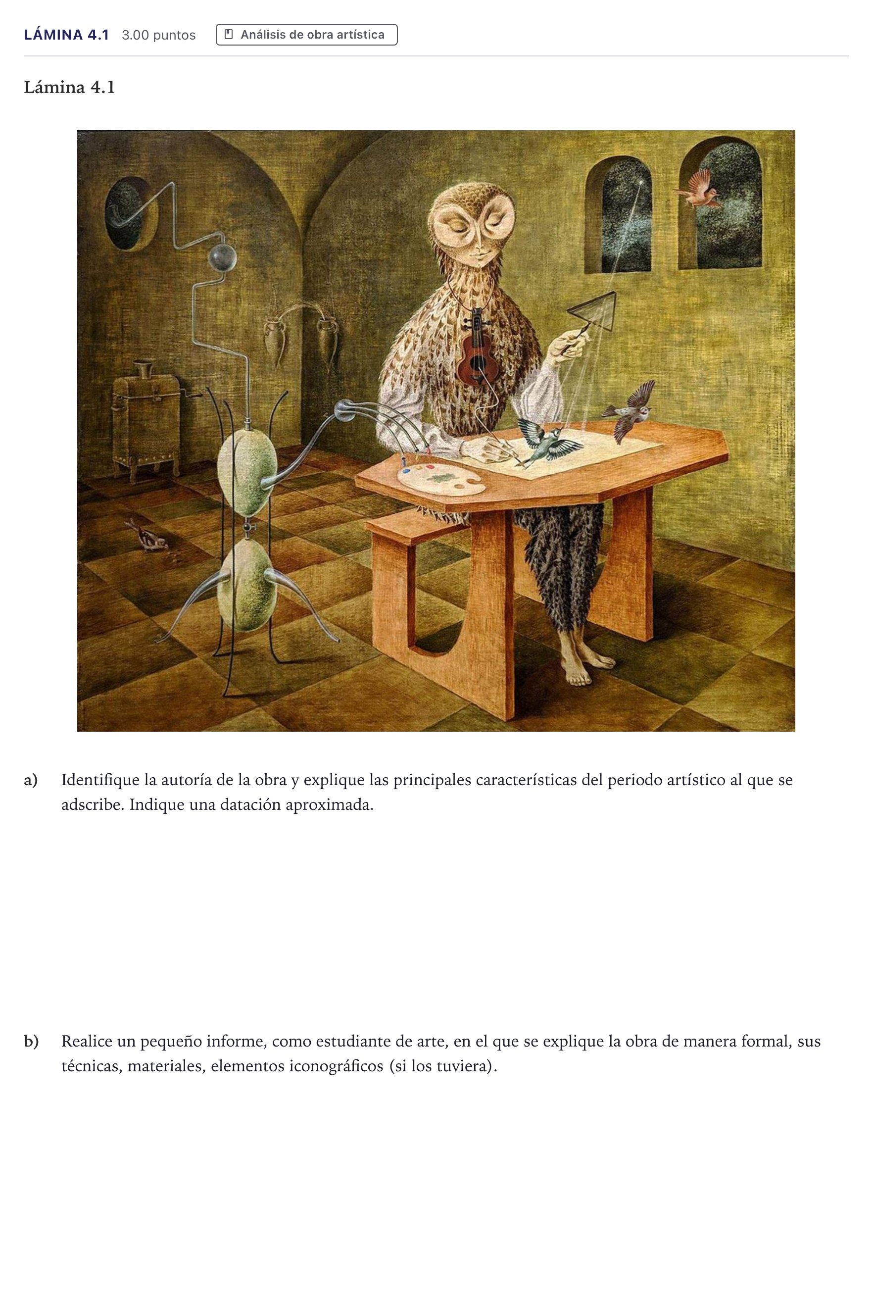 Enunciado: Ejercicio Lámina 4.1 · Fundamentos Artísticos PAU Madrid Ordinaria 2026