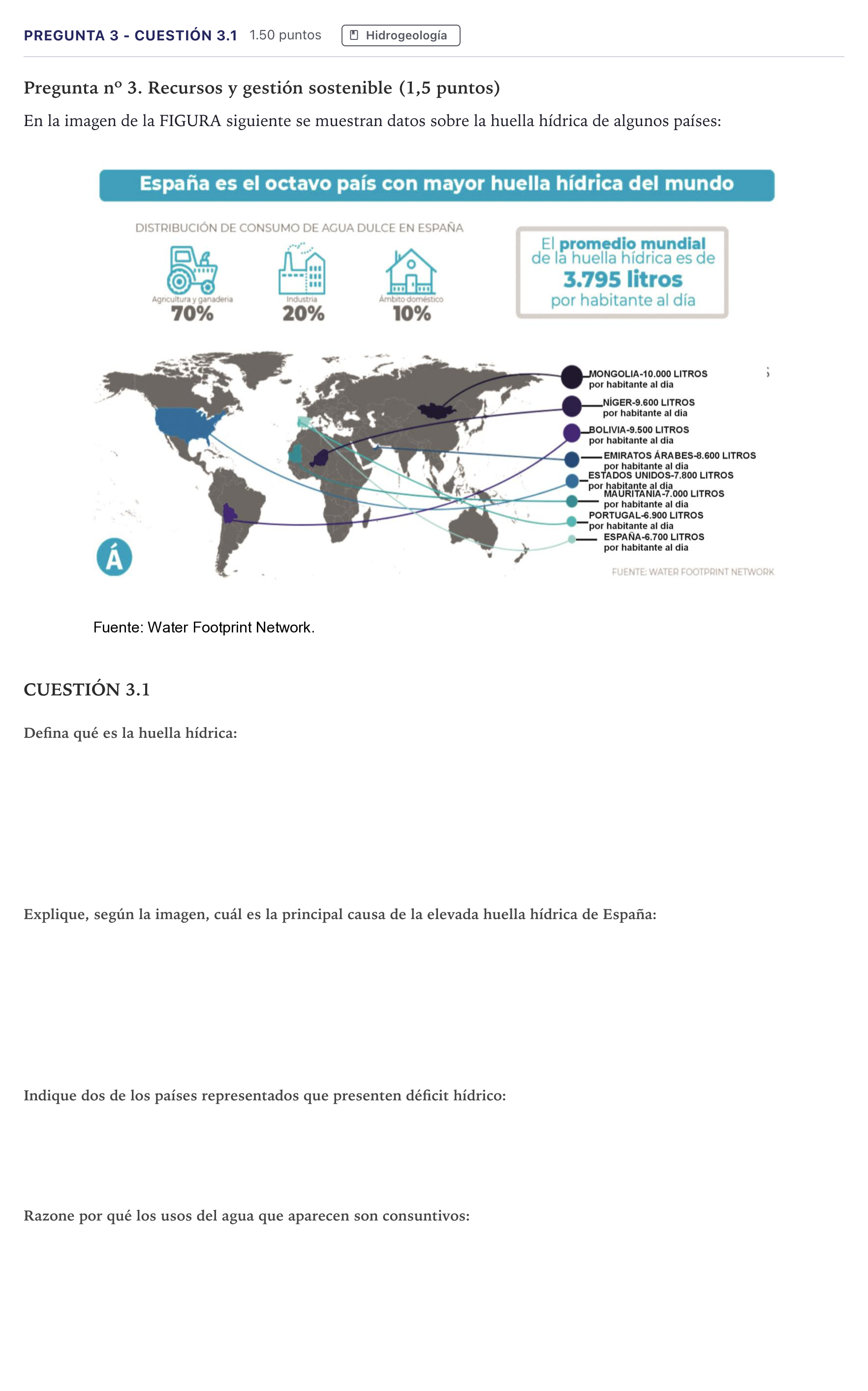 Enunciado: Pregunta 3 - Cuestión 3.1 · Geología PAU Madrid Ordinaria 2026