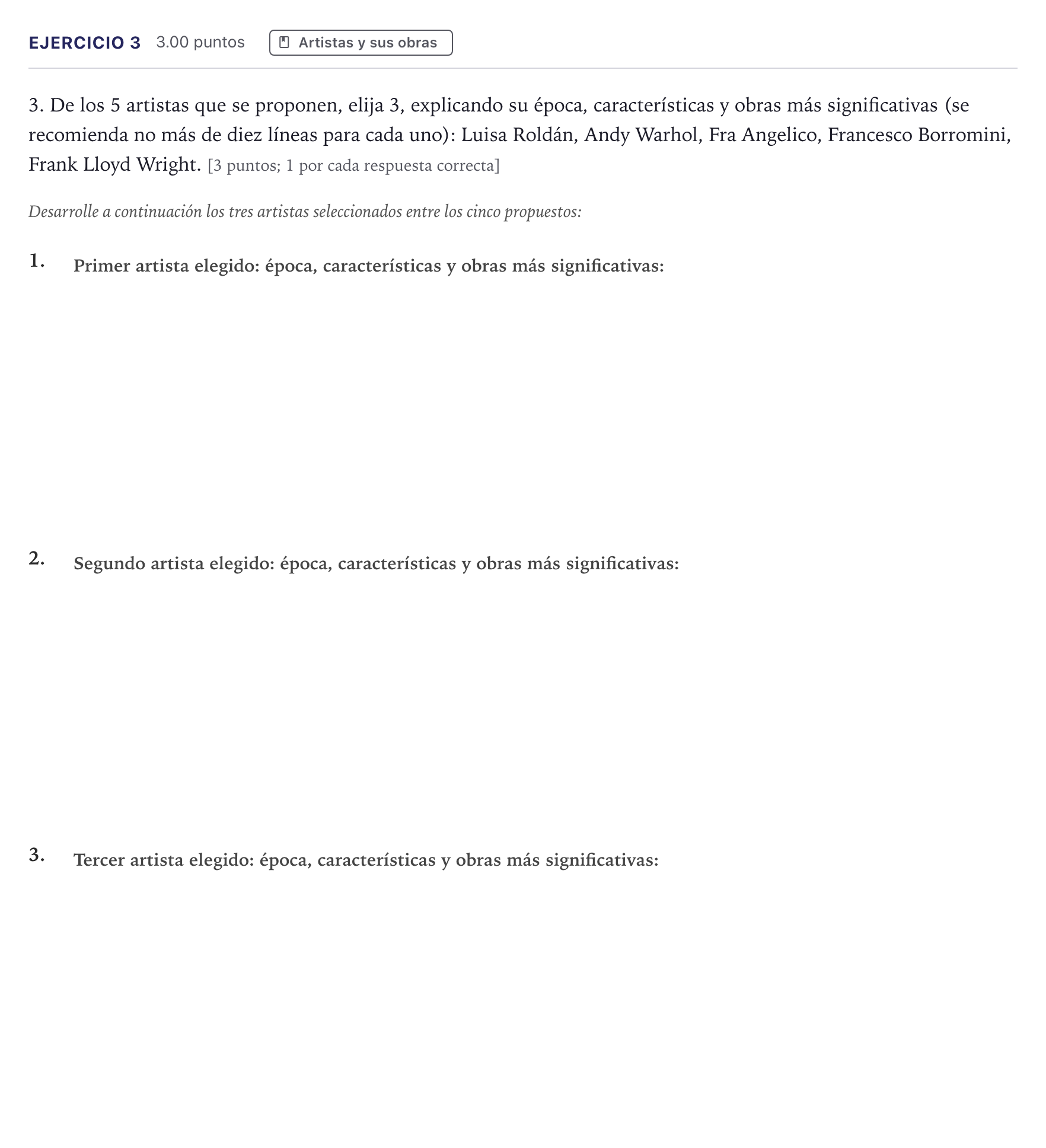 Enunciado: Problema 3 · Historia del Arte PAU Madrid Ordinaria 2026