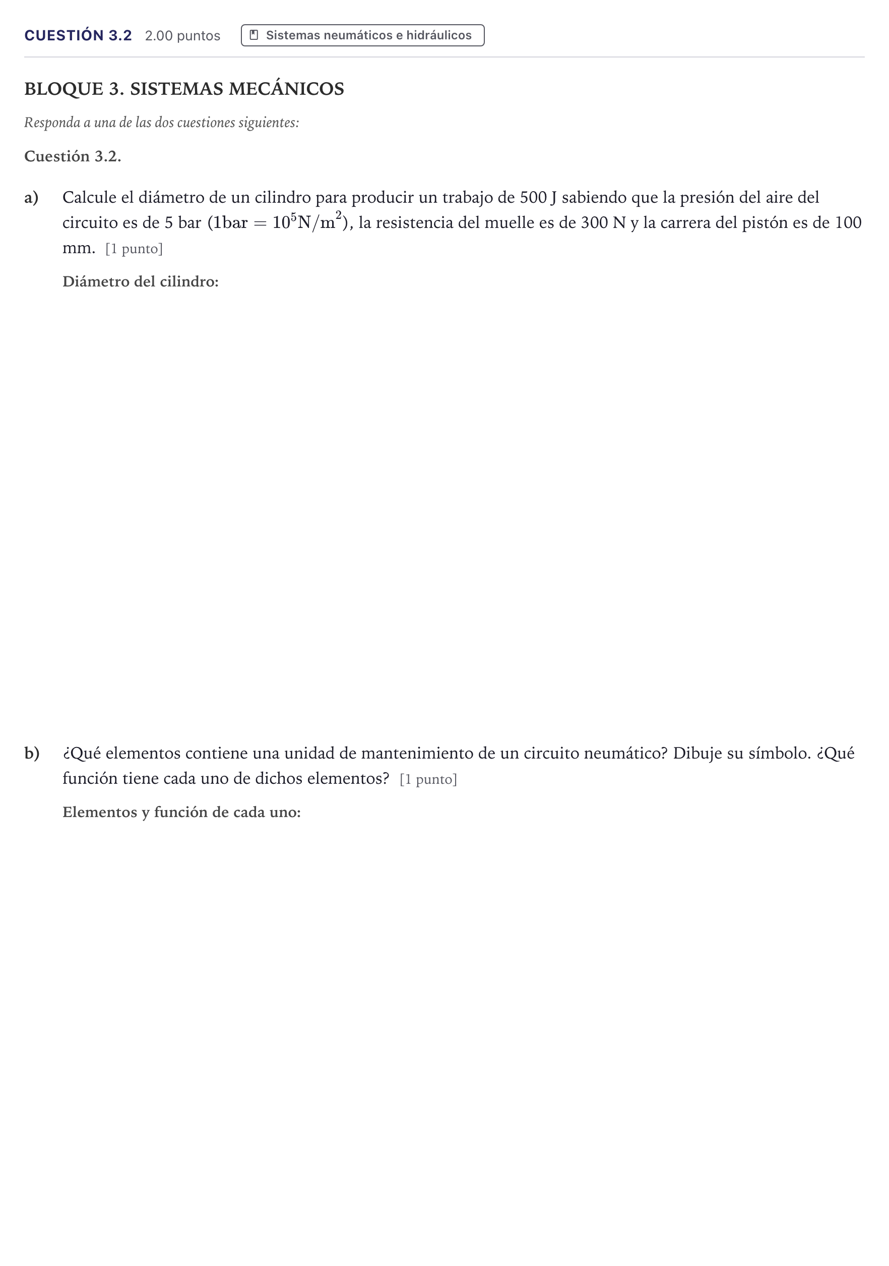 Enunciado: Cuestión 3.2 · Tecnología e Ingeniería II PAU Madrid Ordinaria Coincidencias 2026